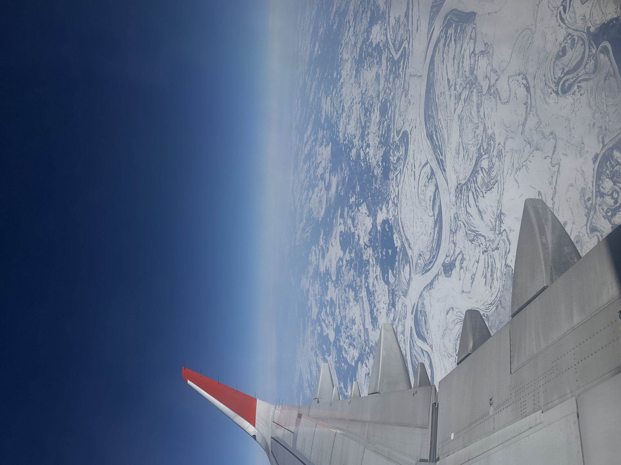 Passenger captures aerial view from airplane window over Khimki