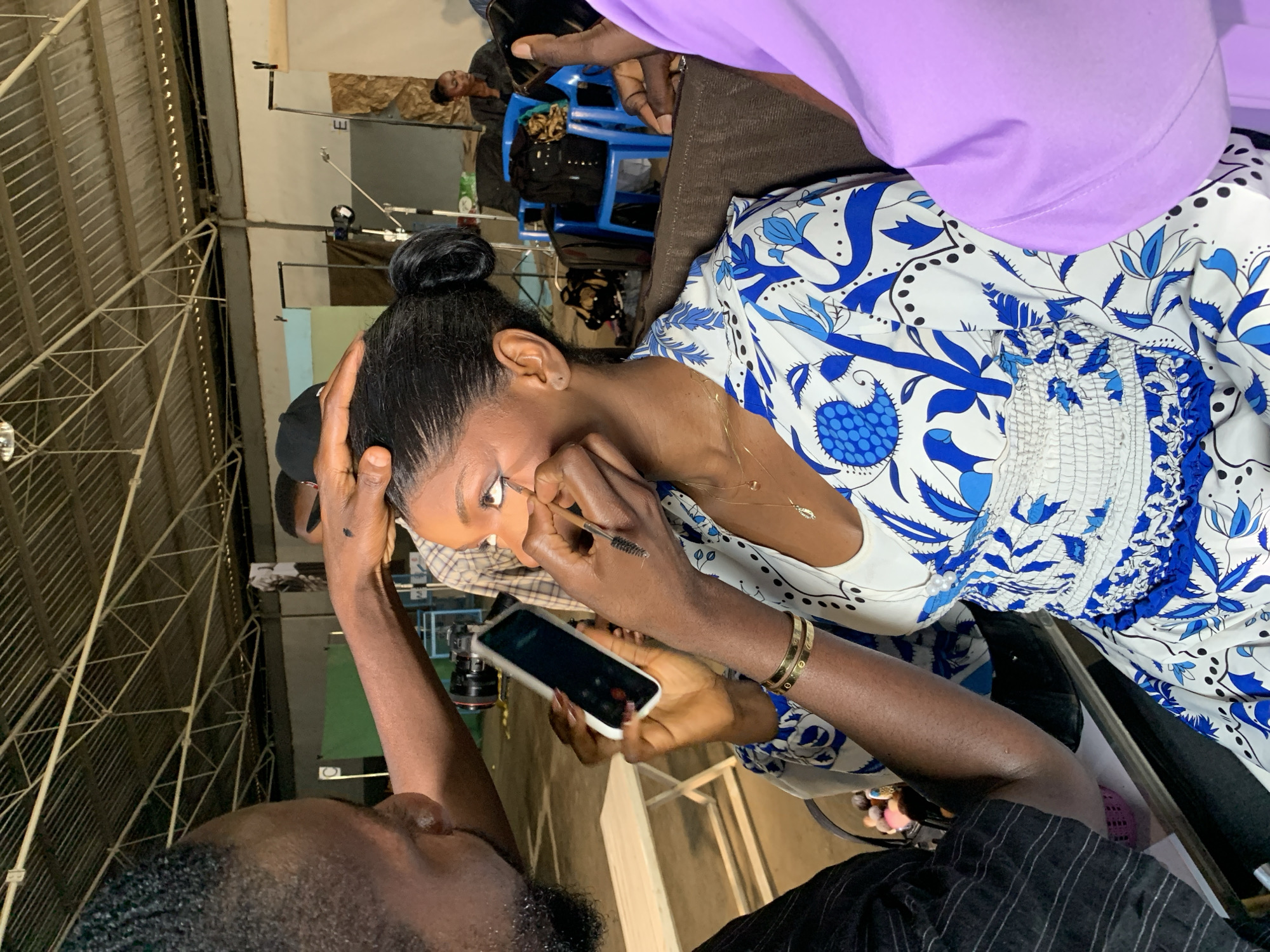 Behind the scenes at a studio shoot in Barakin Lerawi, Nigeria