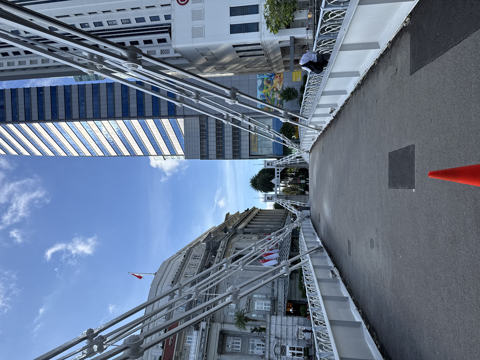 Nighttime documentation of Singapore's historic civic district landmarks