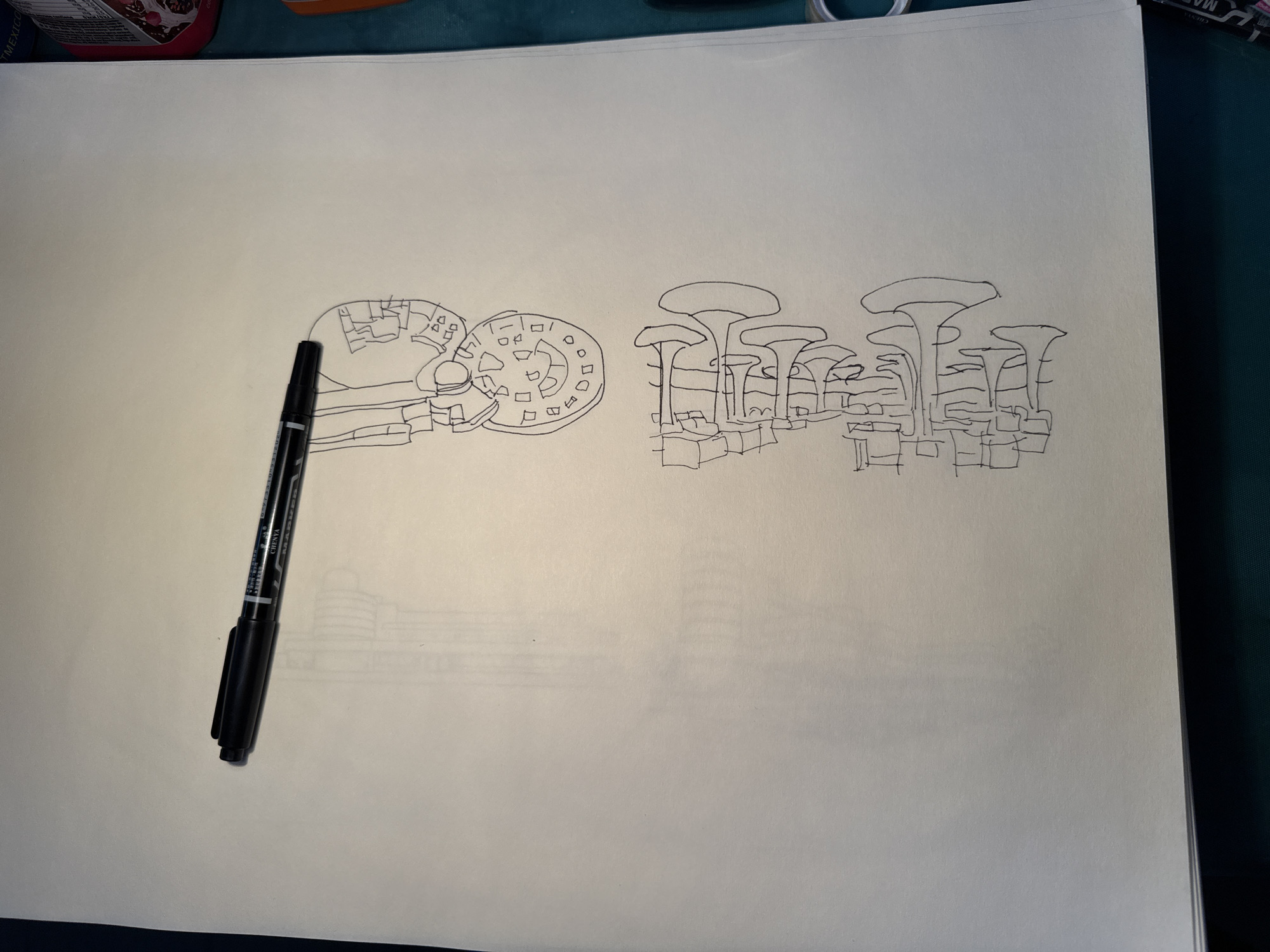 Hand-drawn sketch of Fort of Guadalupe documented in Puebla