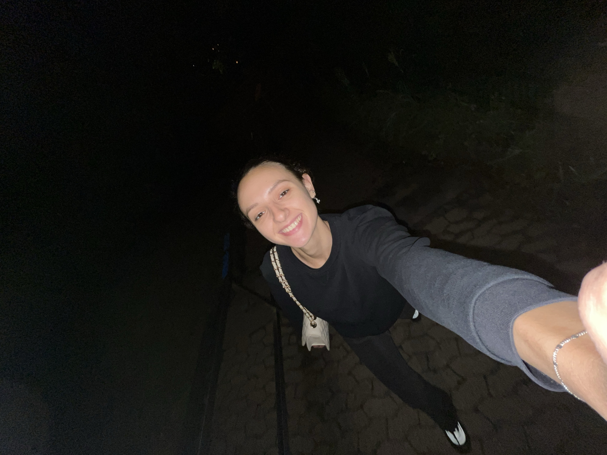 Young woman's nighttime outing documented in Saarbrücken, Germany