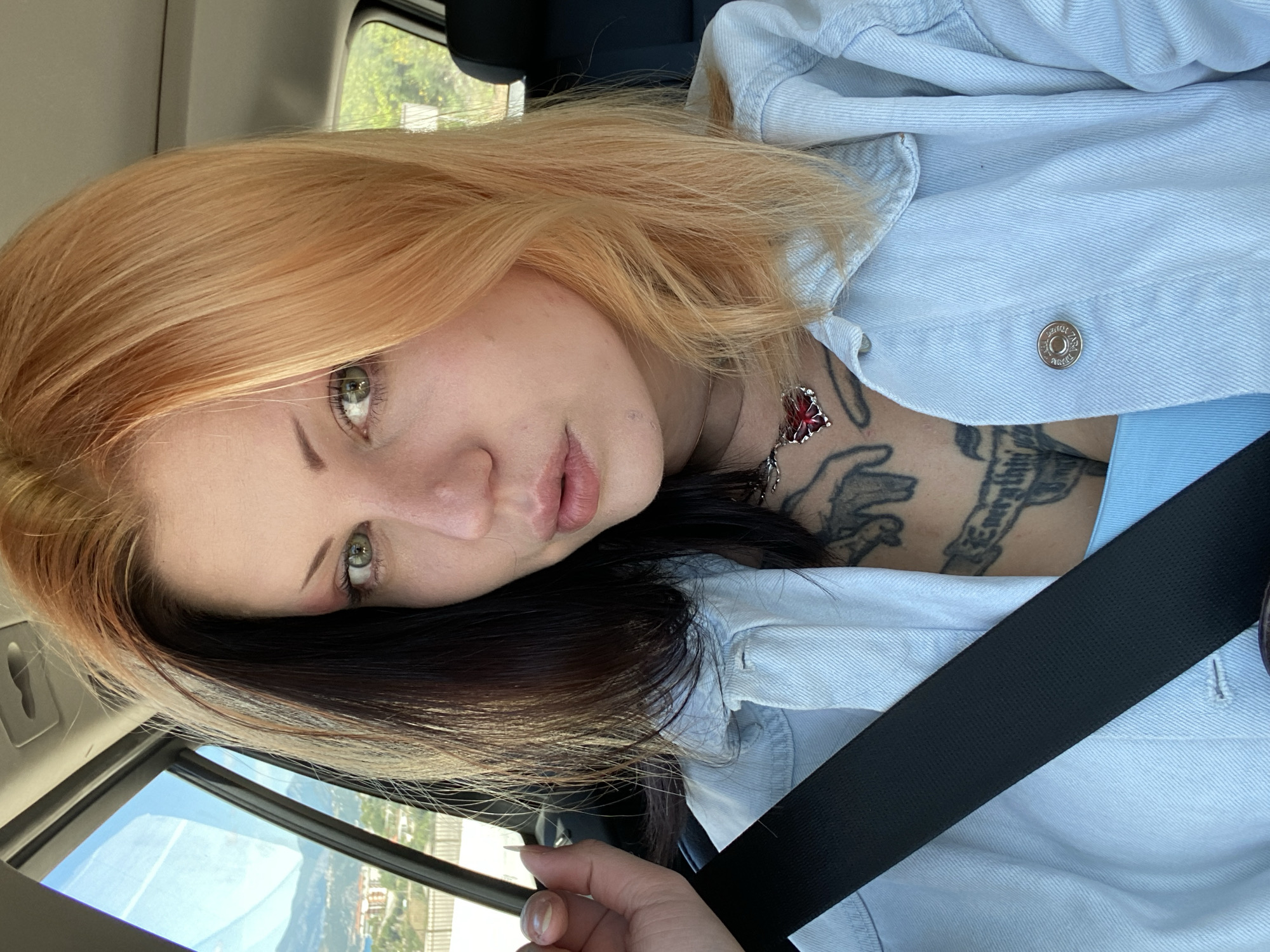 Woman with distinctive hair observed in car in Montenegro