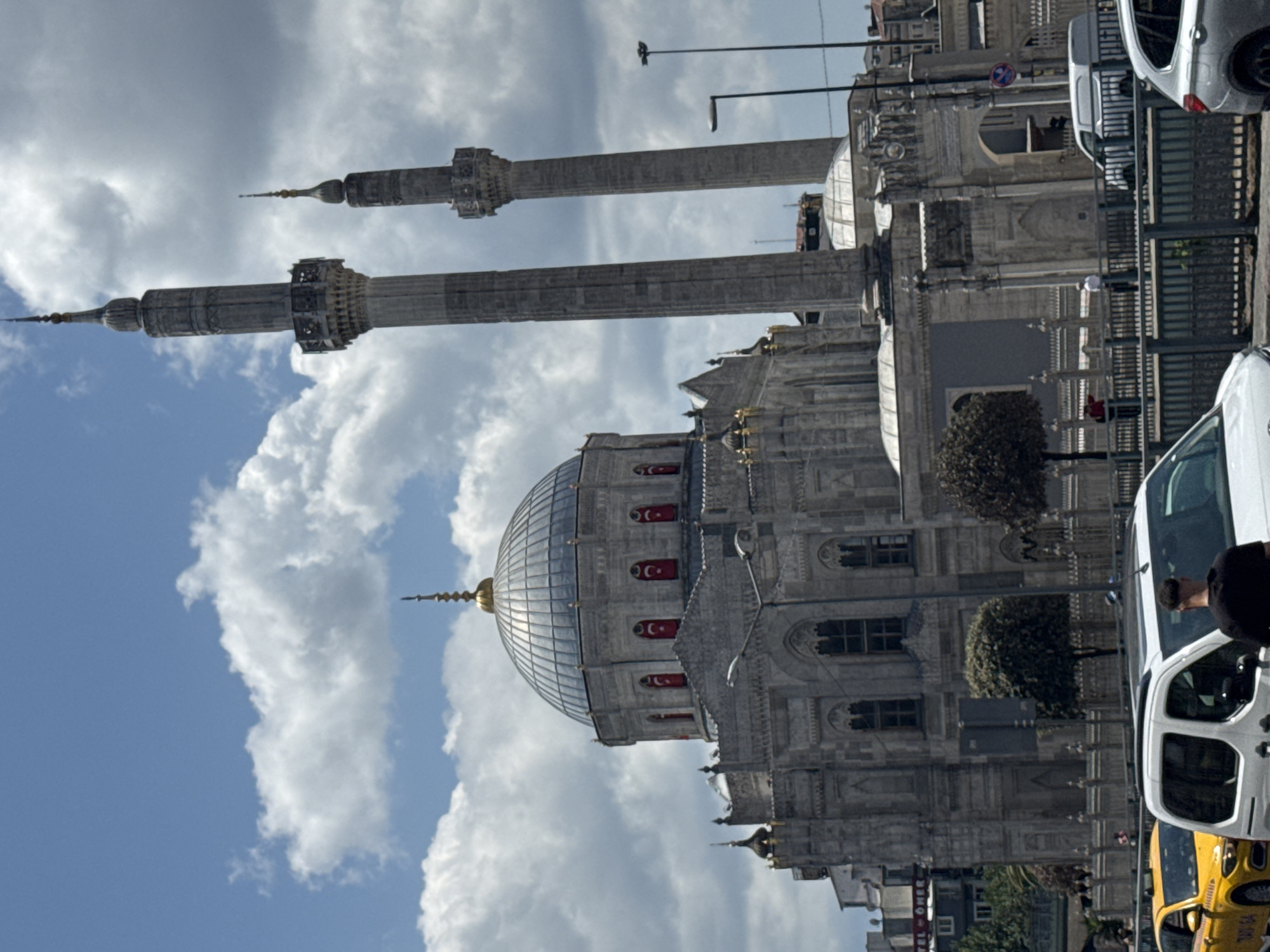 Ortaköy Mosque and surrounding streets on a summer morning