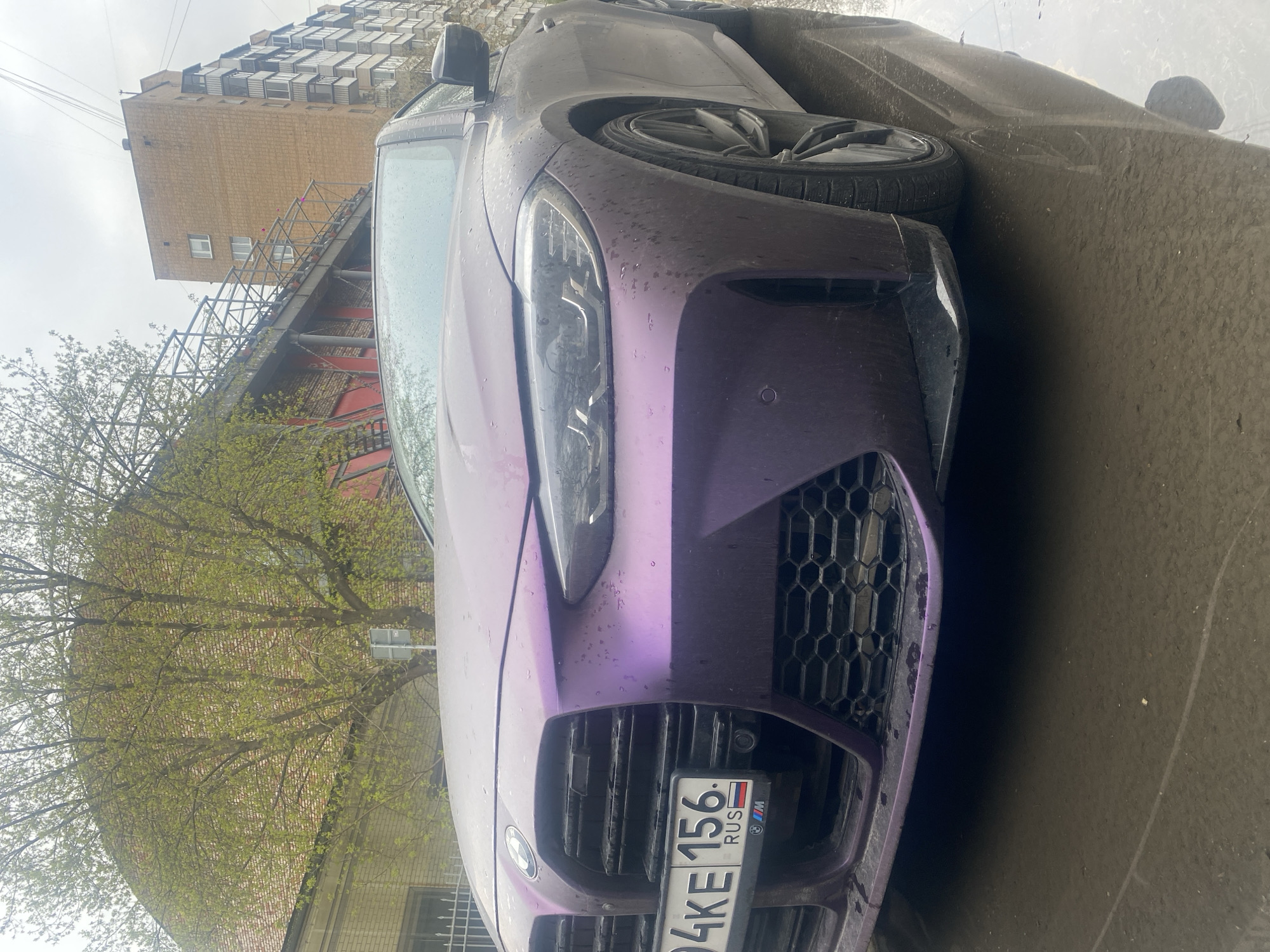 Purple BMW M Series spotted parked in Moscow