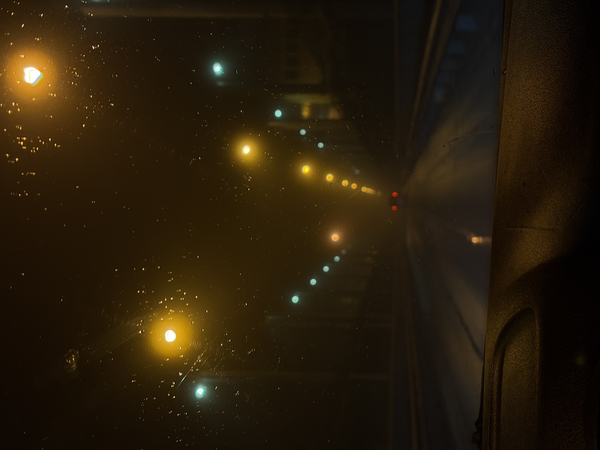 Nighttime drive through Chaikovsky tunnel captured from Ford Focus
