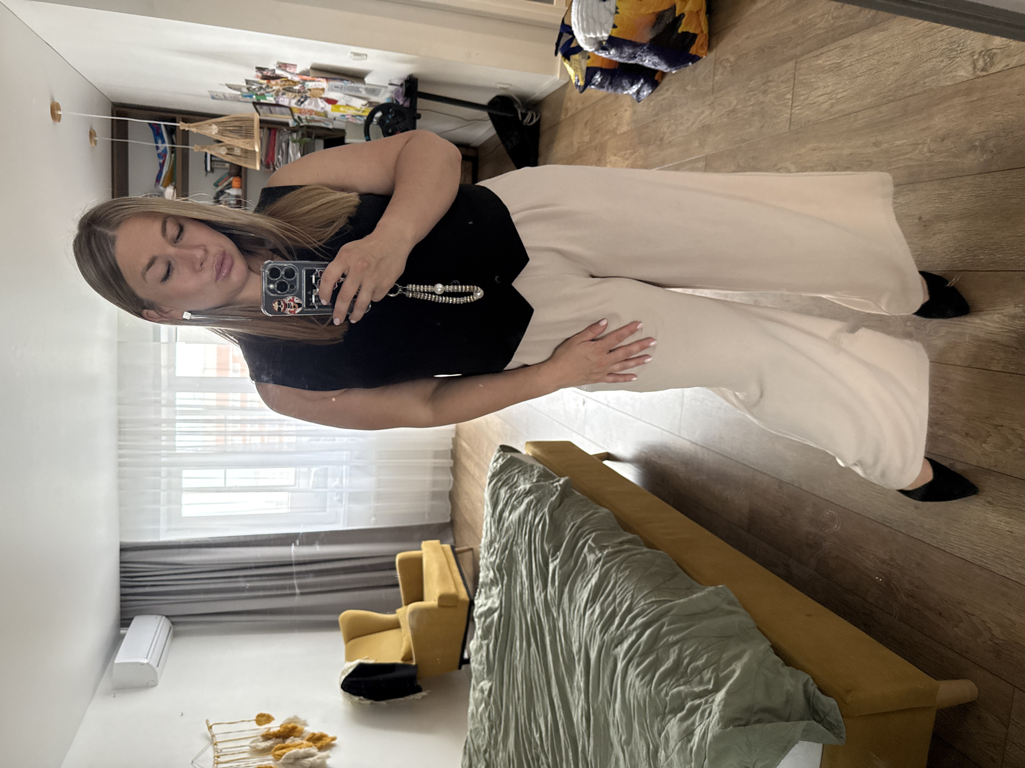 Woman Takes Selfie at Home in Veliky Novgorod