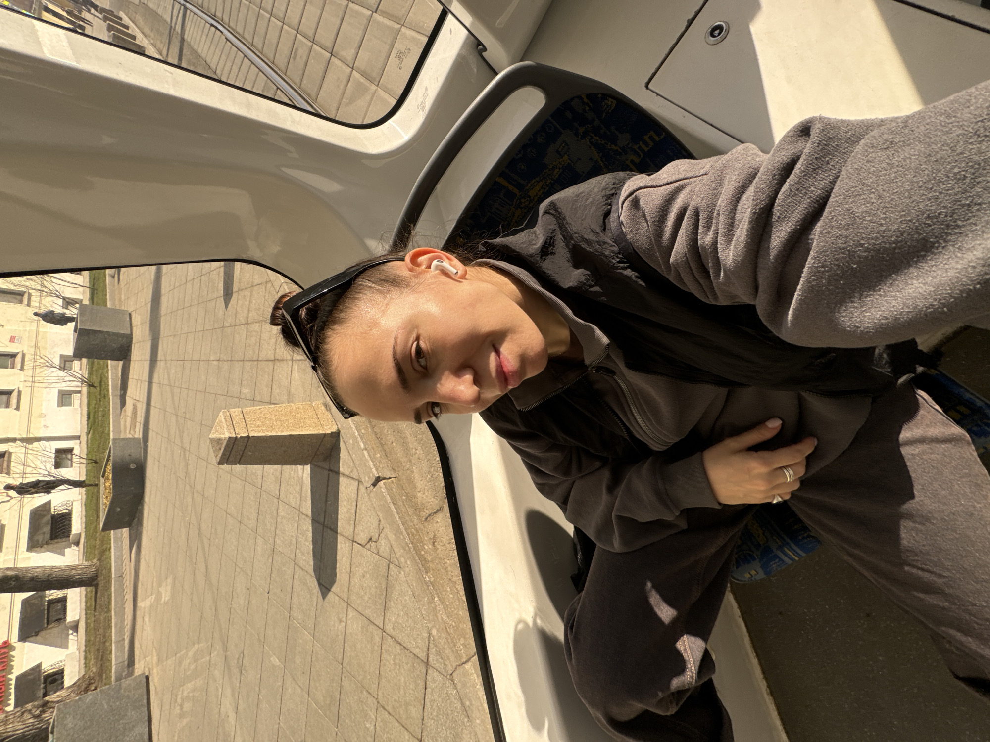 Moscow commuters document city transit views on sunny morning
