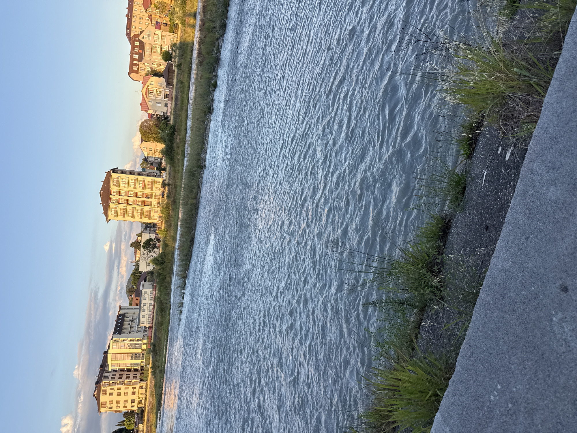 Golden hour along Sochi's Mzymta River promenade