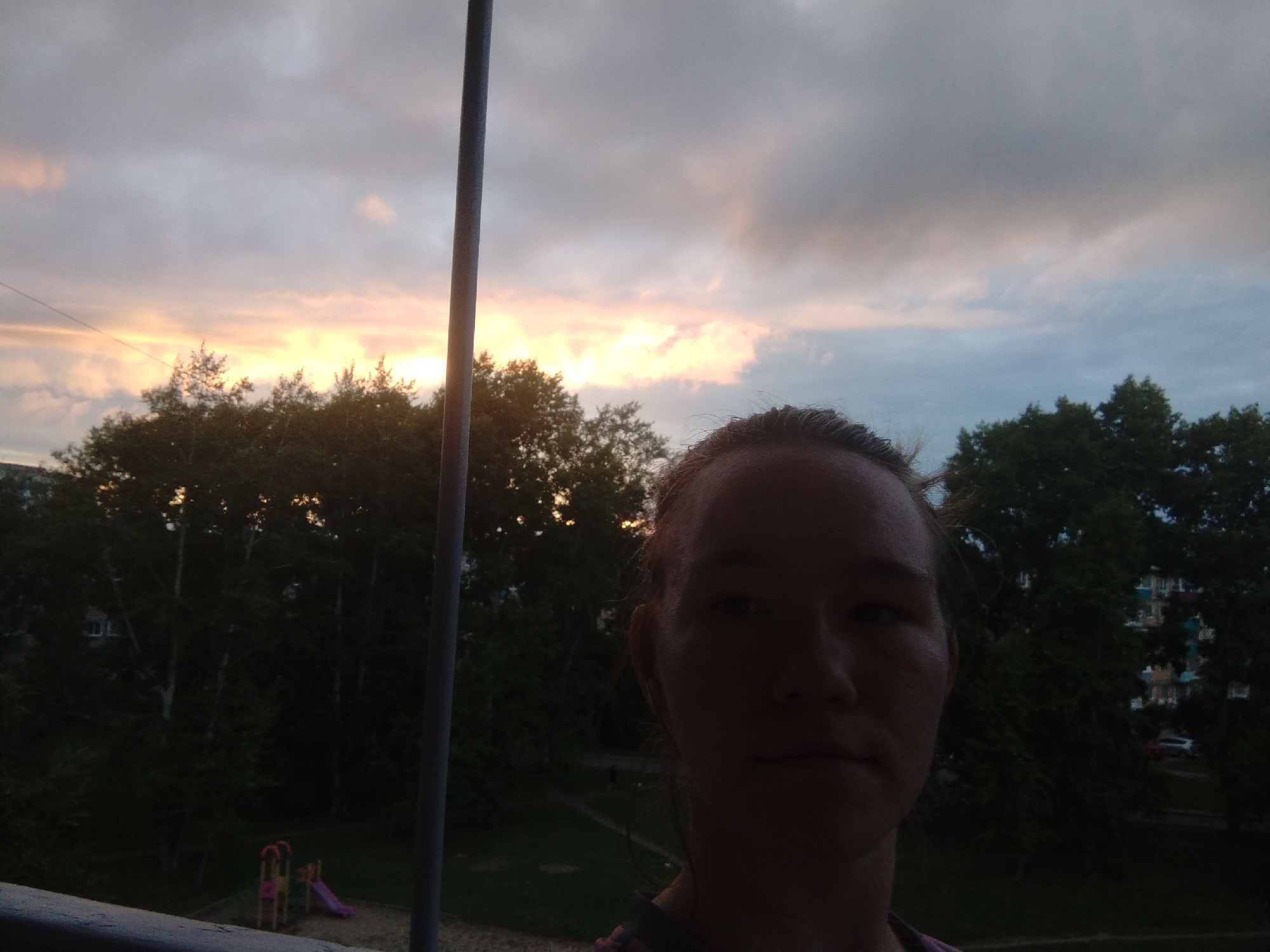 Sunset over Komsomolsk-on-Amur, July evening