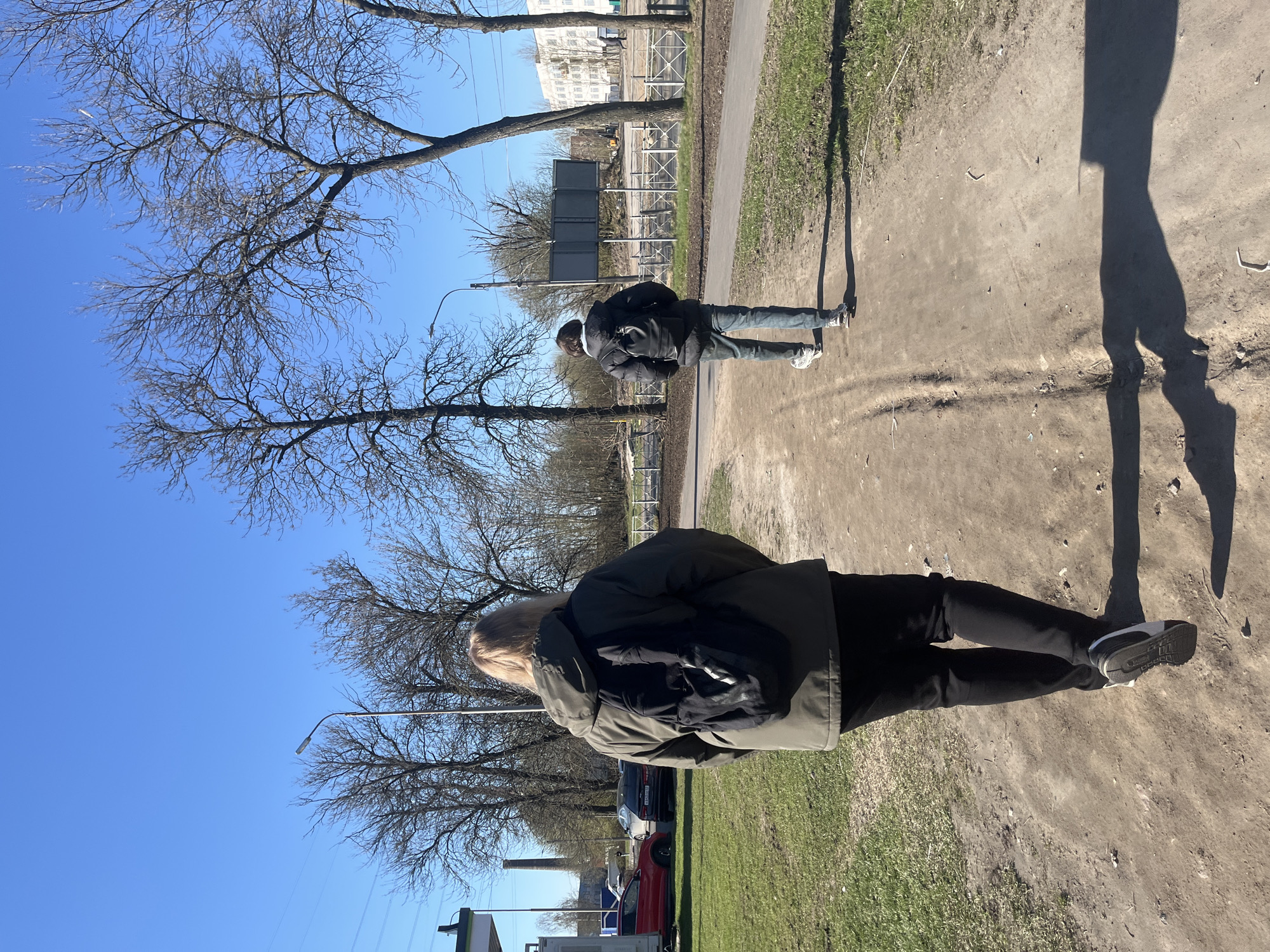 Morning scenes captured near Saint Petersburg apartment complex