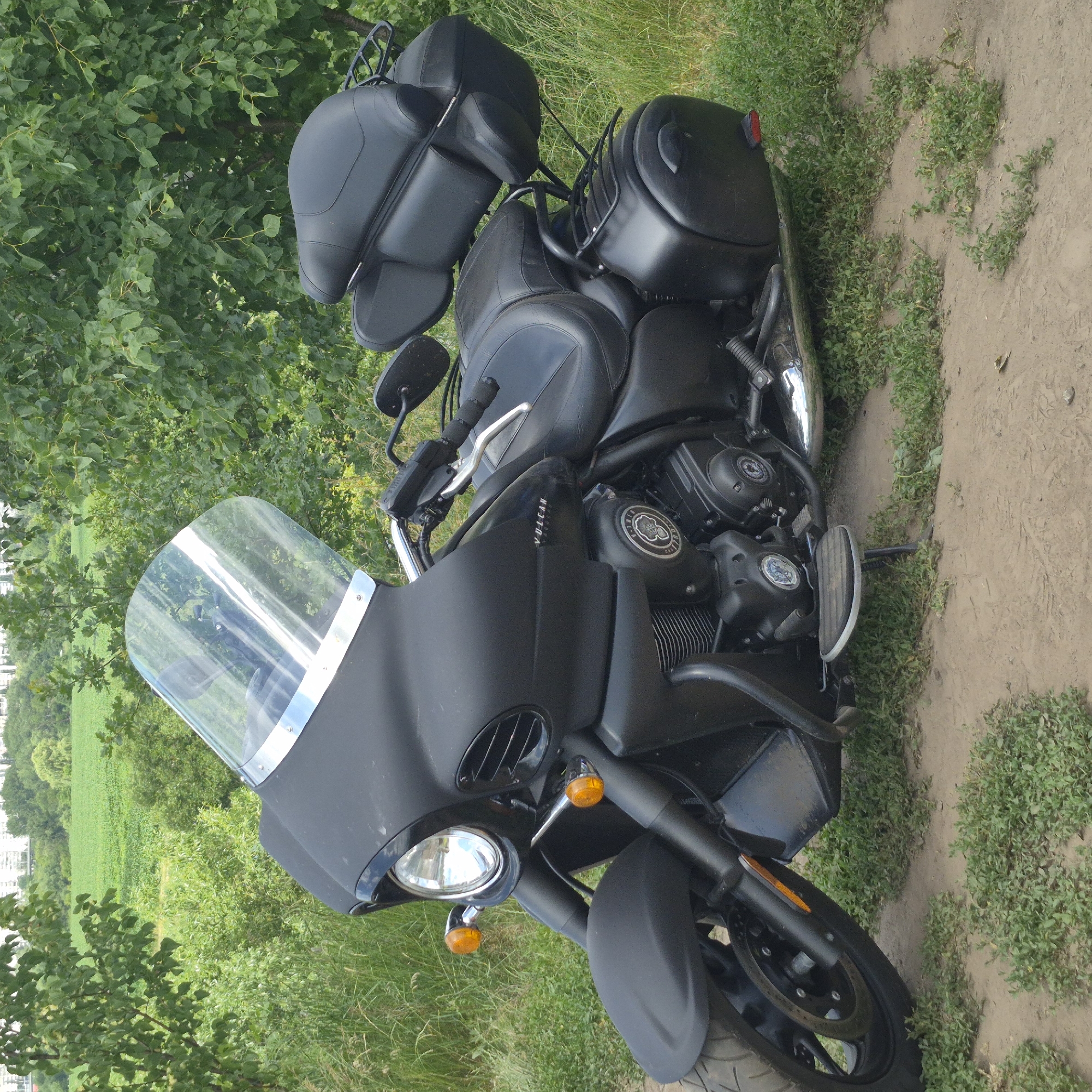Summer motorcycle ride and riverside picnic outside Bila Tserkva