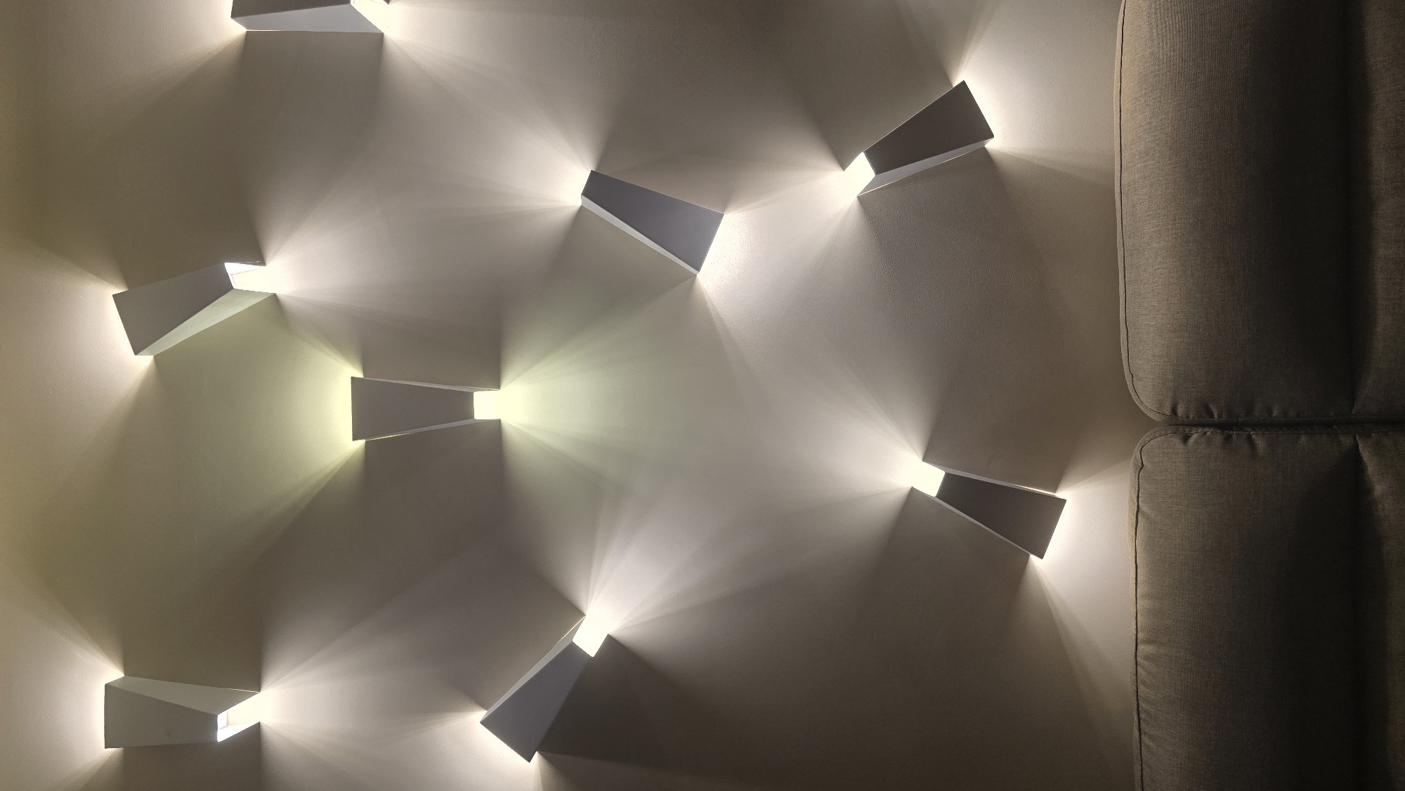 Indoor scenes captured in Kaliningrad: wall lighting and fruit display