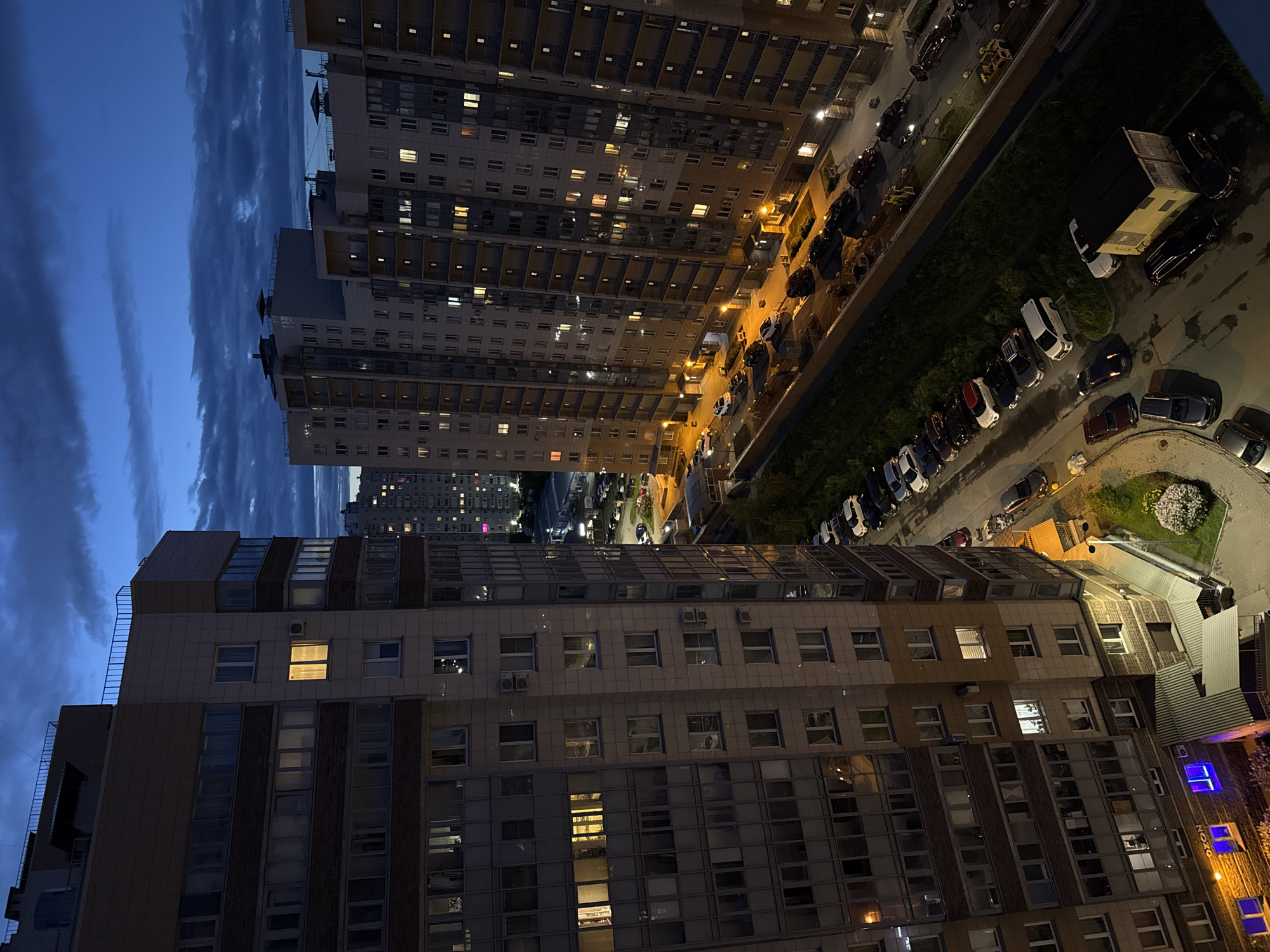 Evening snapshots document Russian city life during twilight hour