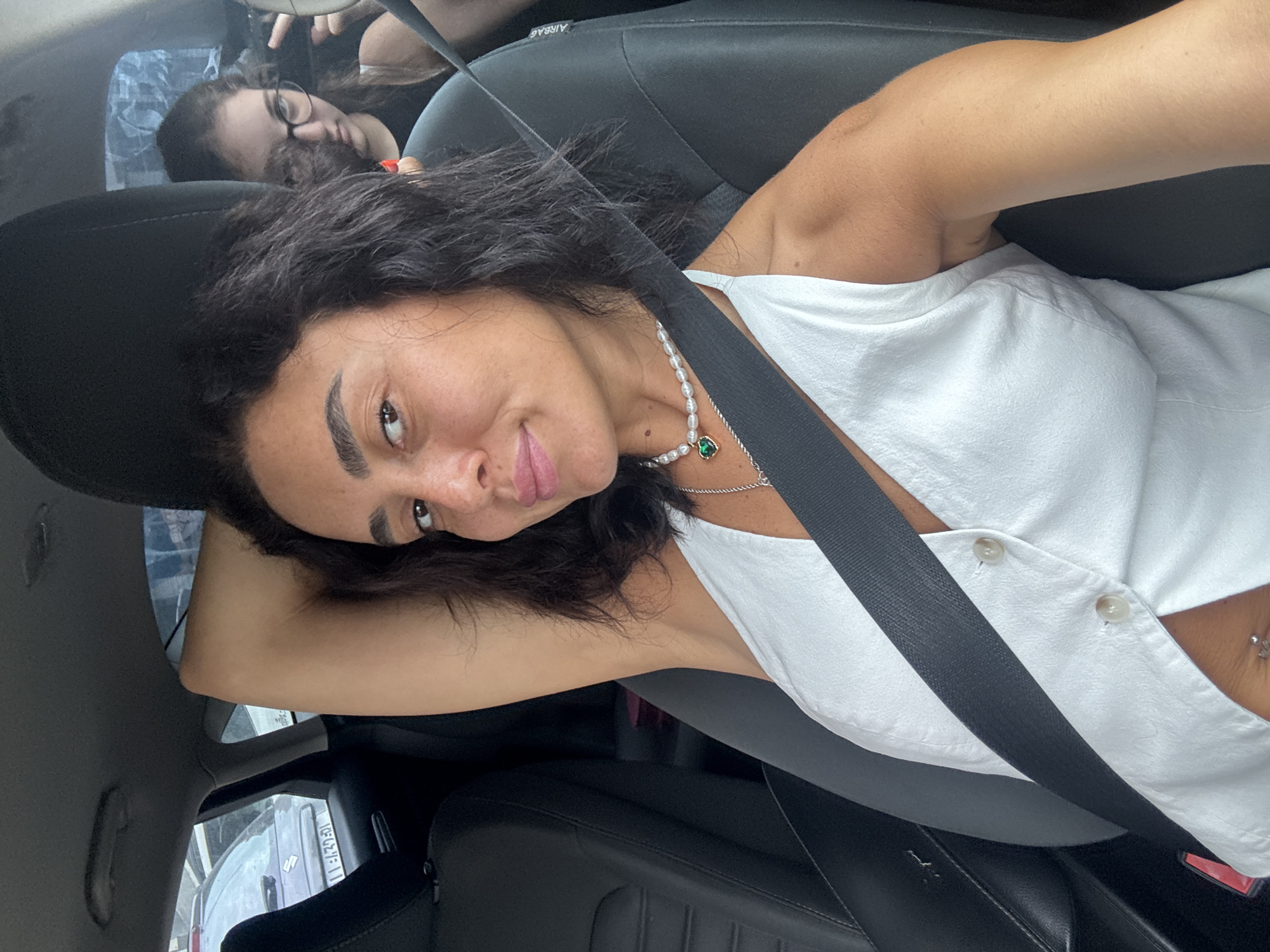 Candid car moment with two people in Tbilisi