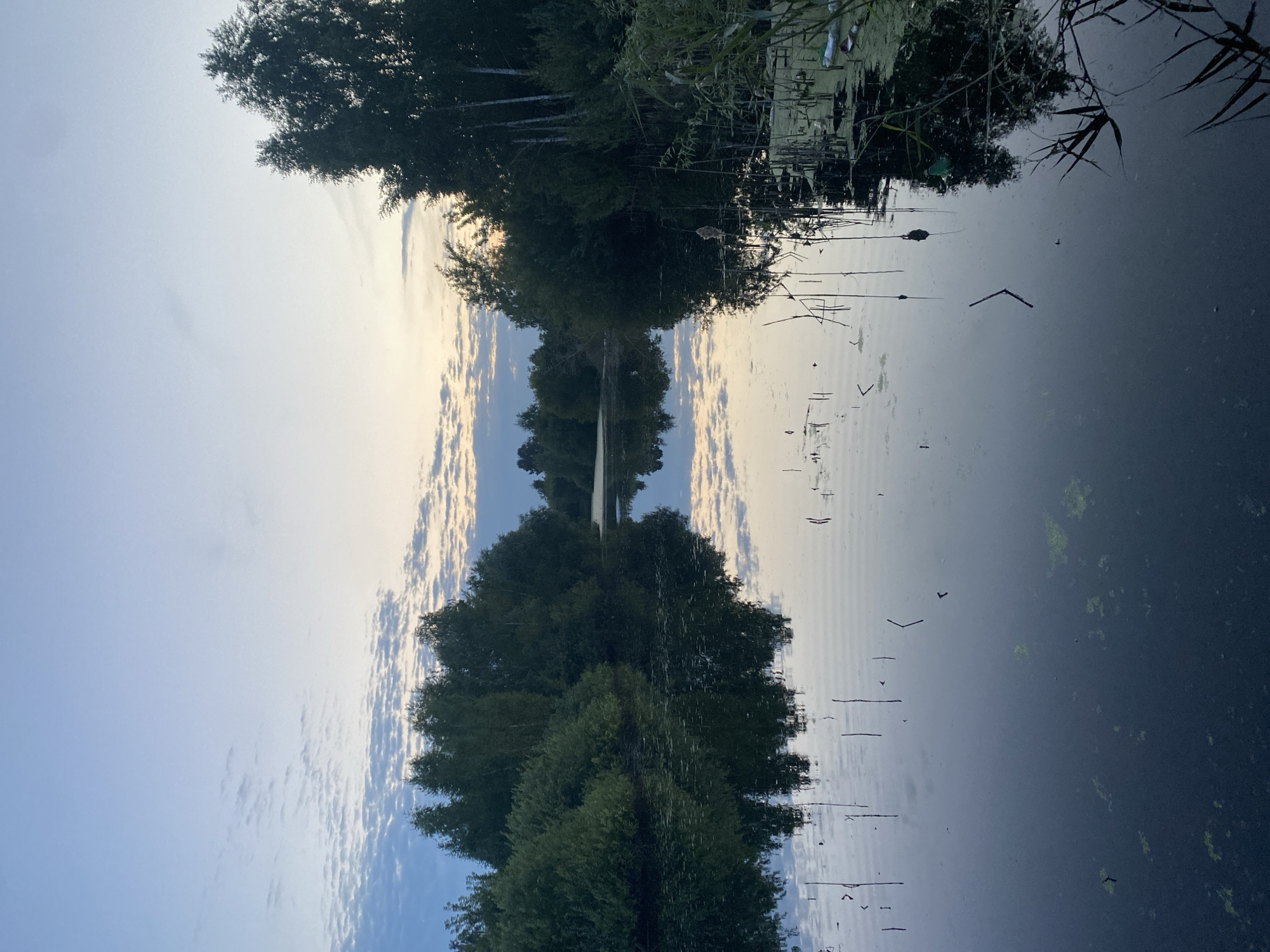Still water reflects a soft twilight sky near Vasilyevo