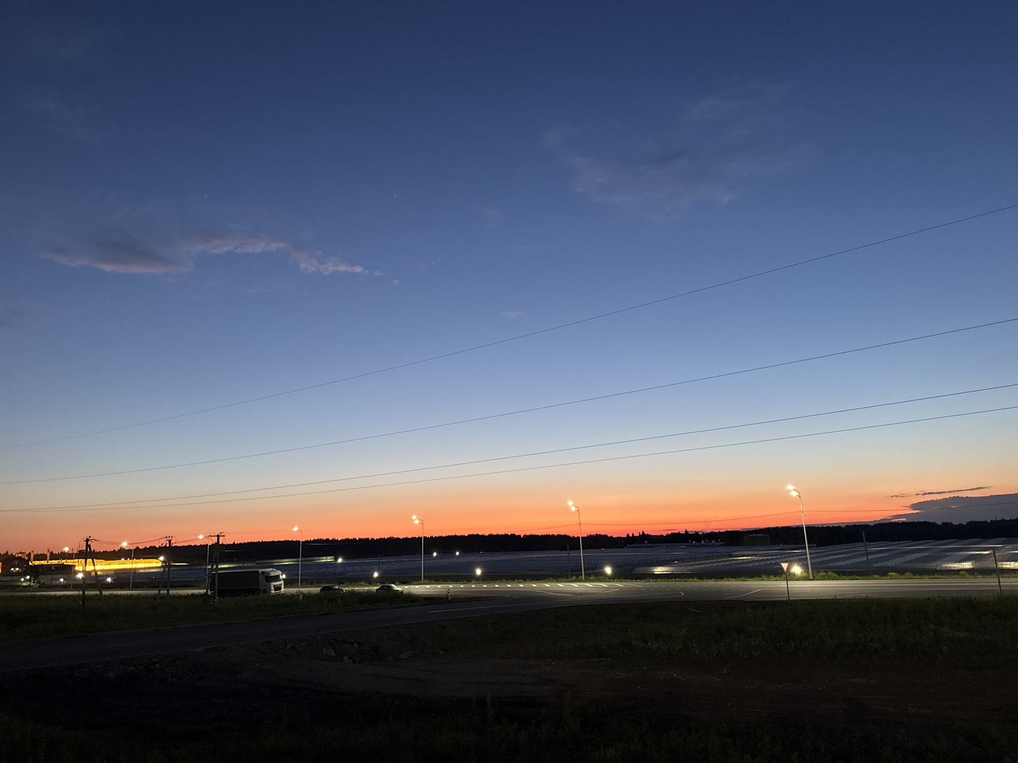 Twilight sunset to moonrise documented in Sarapul, Russia
