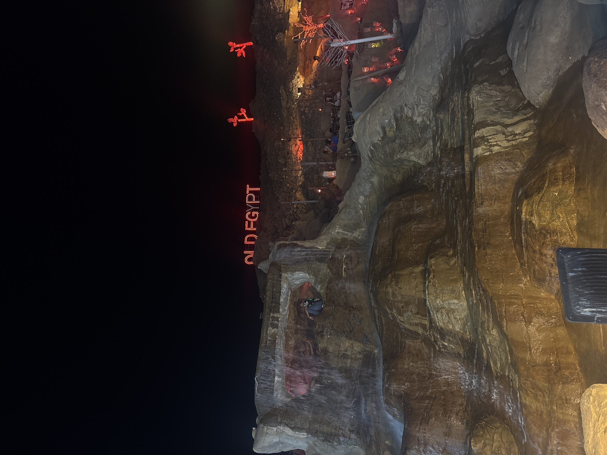 Neon 'Old Egypt' signs illuminate Sharm El Sheikh establishment