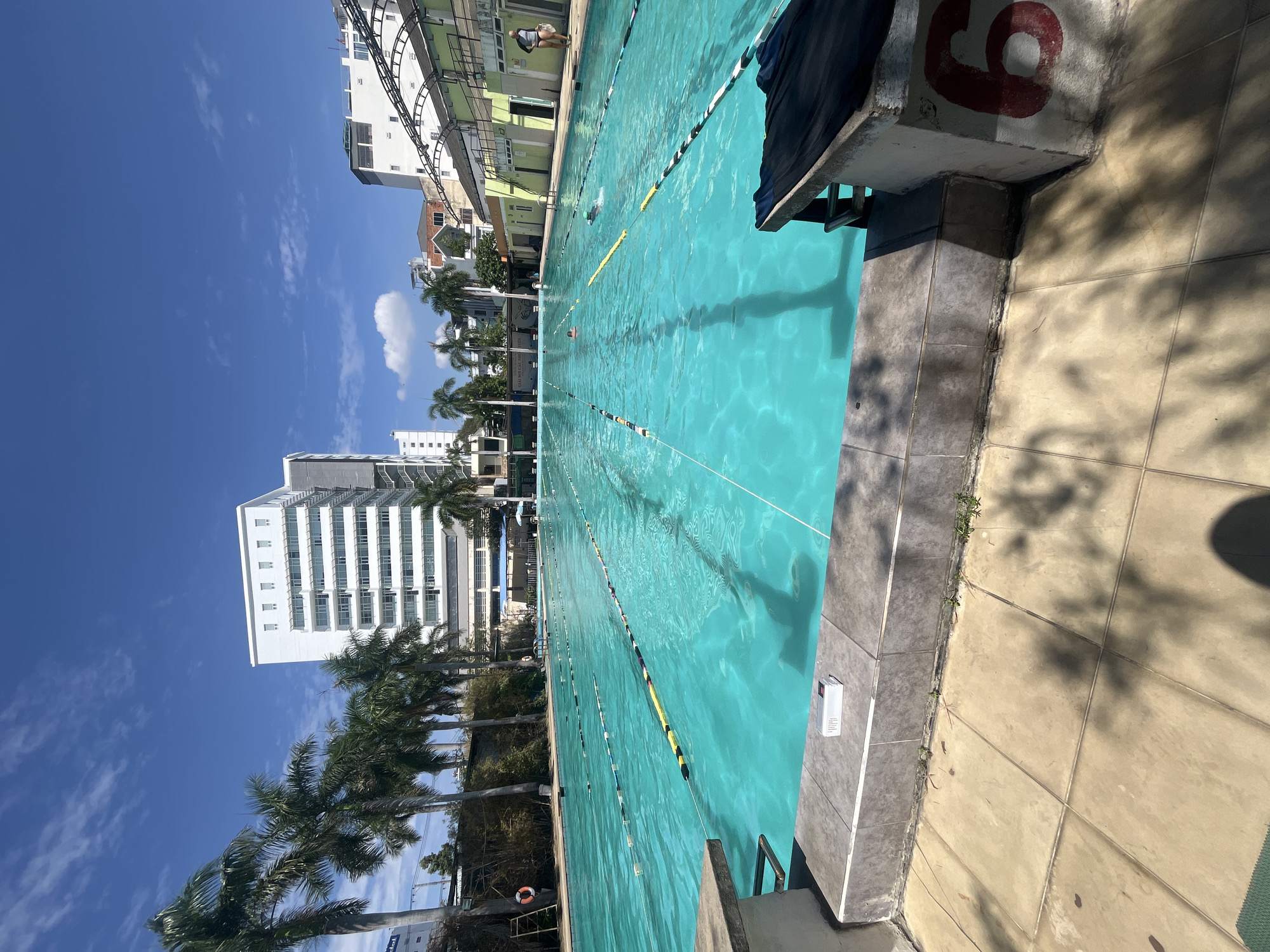 Swimming pool and bamboo stalks documented in Nha Trang