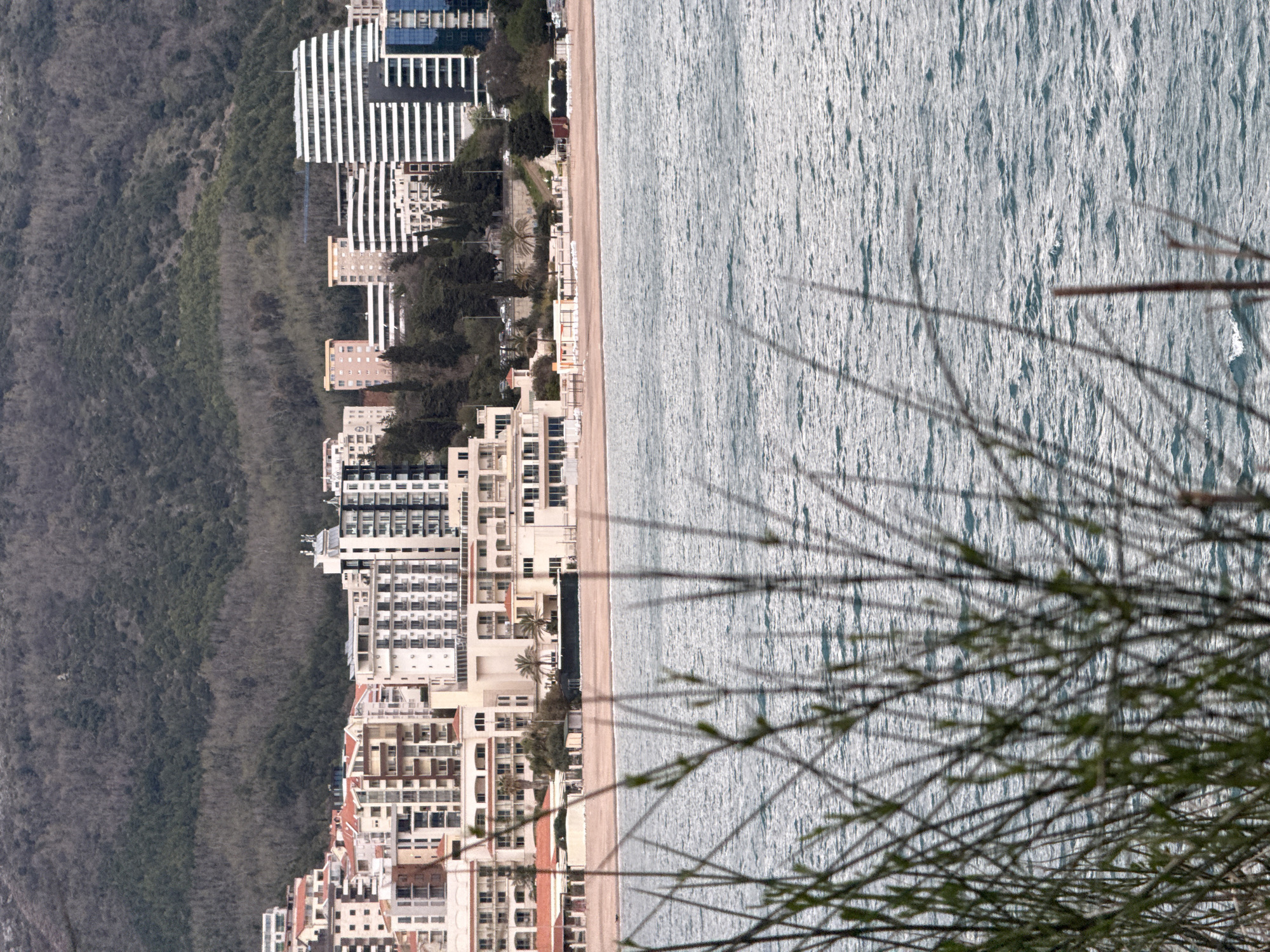 Coastal recreation and sightseeing documented along Montenegro's Adriatic shore
