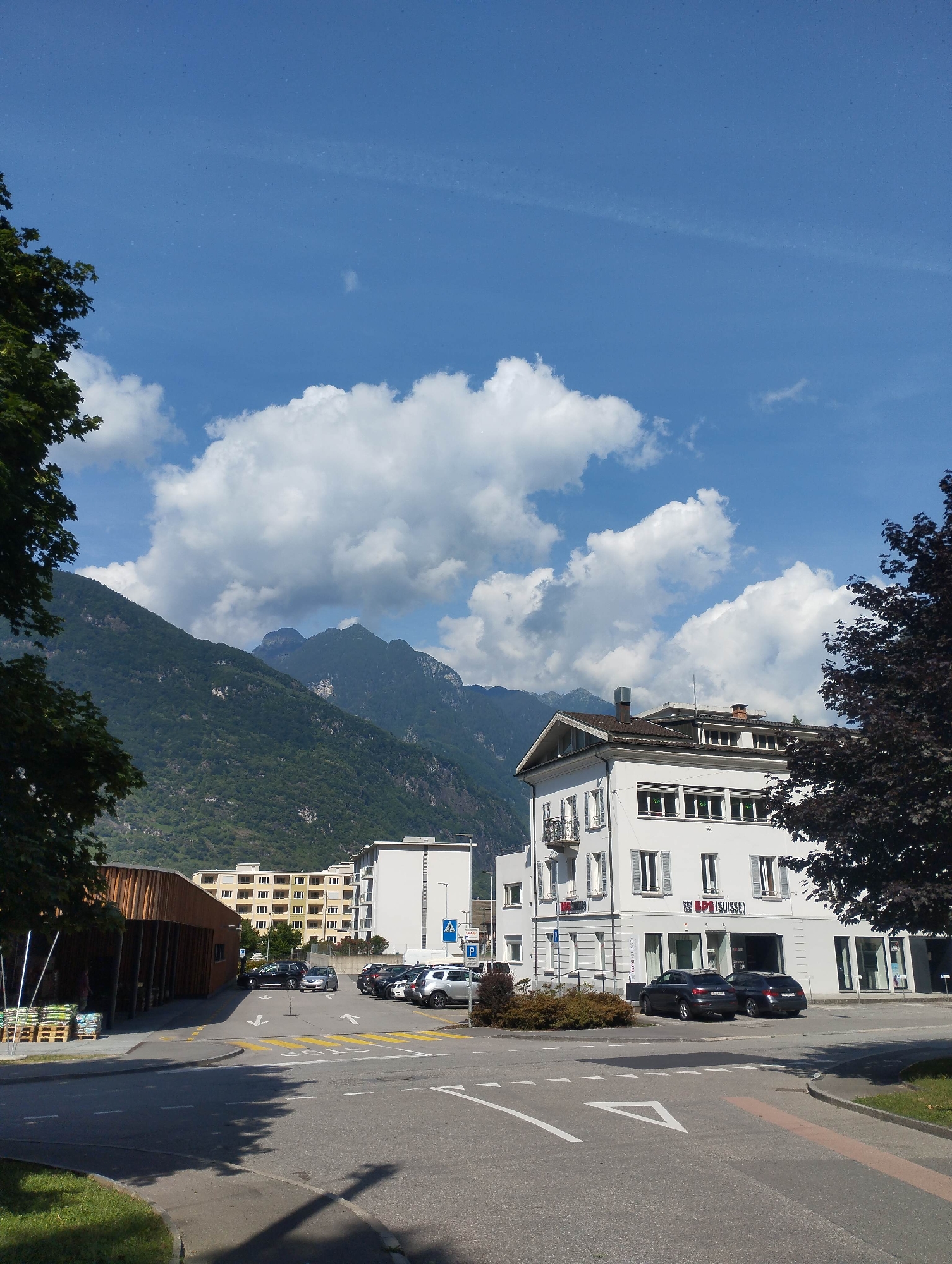 Morning street scenes documented across Biasca, Switzerland