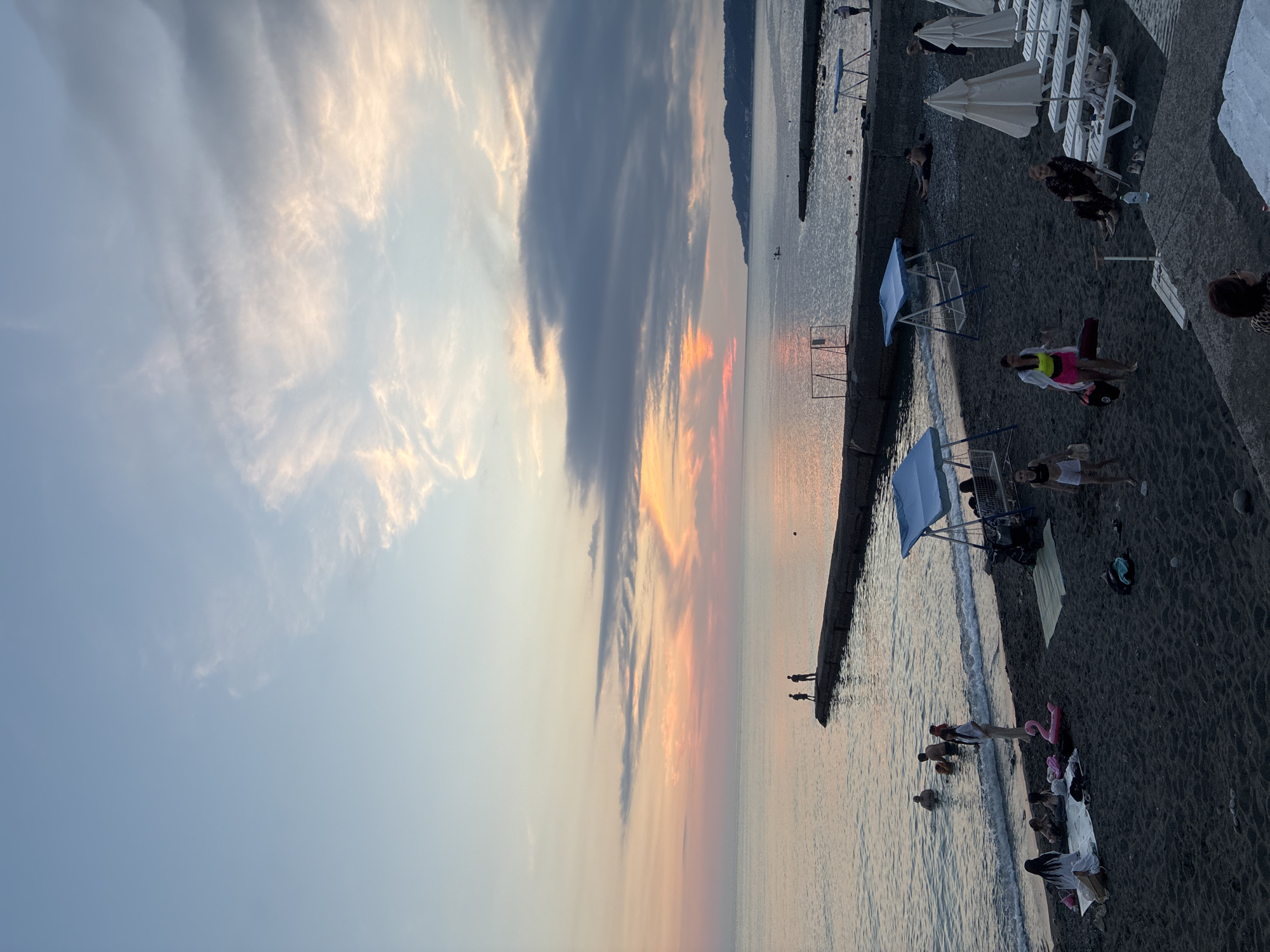 Sunset over a calm Black Sea beach in Sochi
