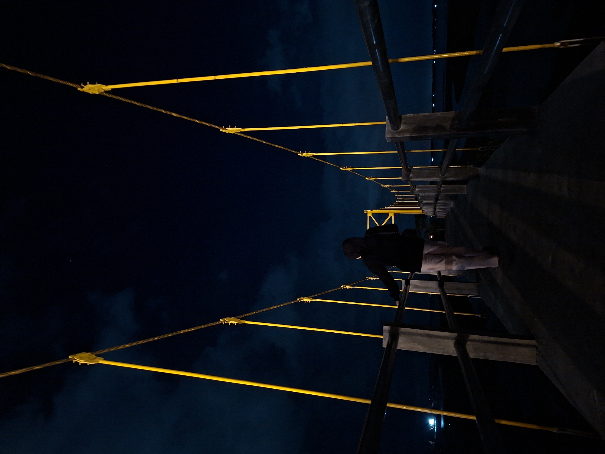 Nighttime bridge scenes documented in Lhokseumawe, Indonesia waterfront