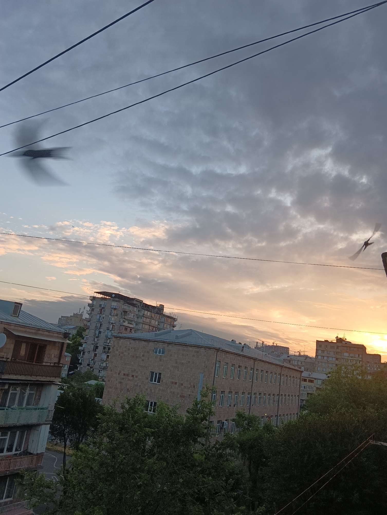 Cloudy evening on a Yerevan city street, July 2026