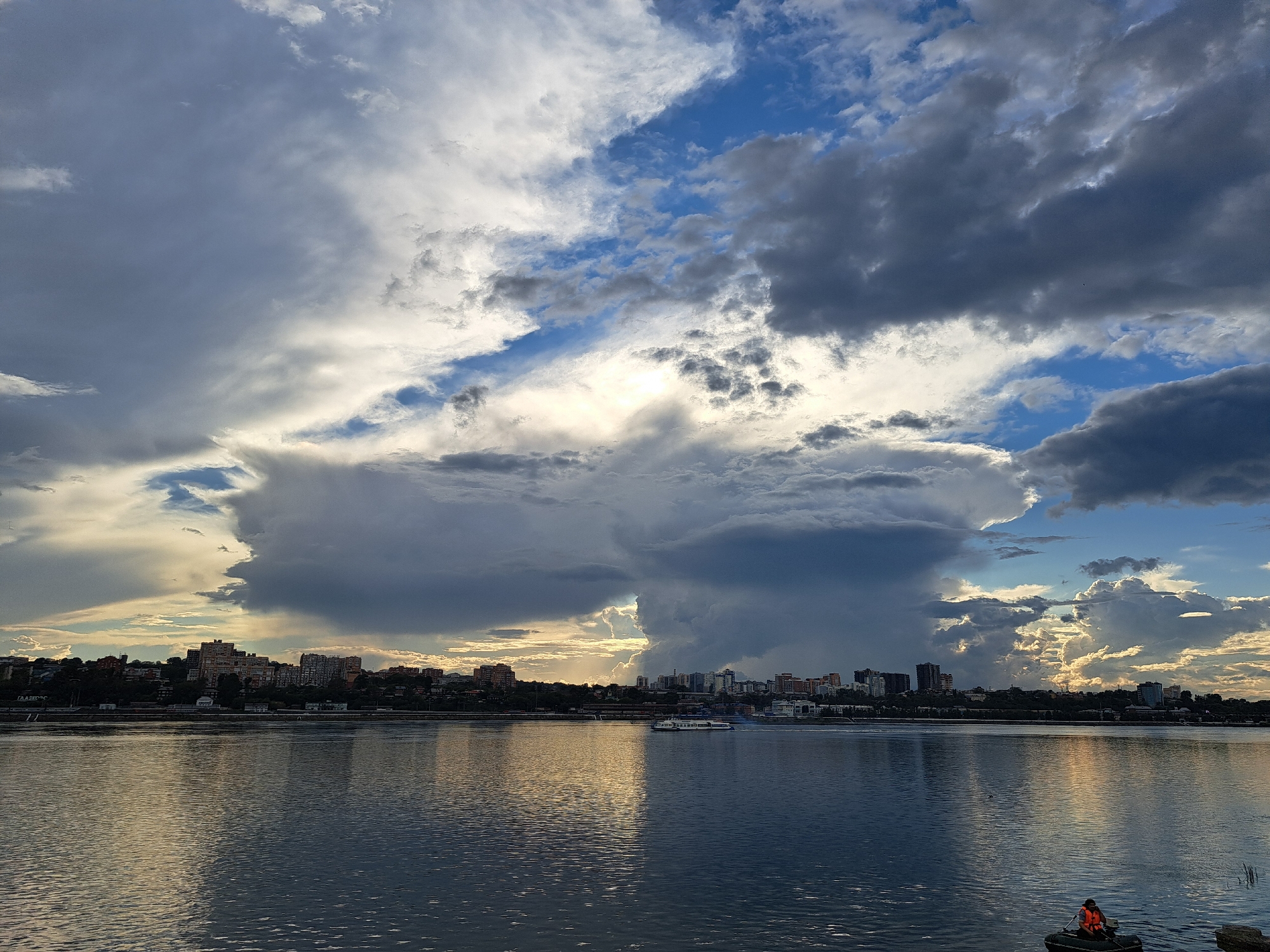 Stormy skies and wildlife along the Angara River, Irkutsk