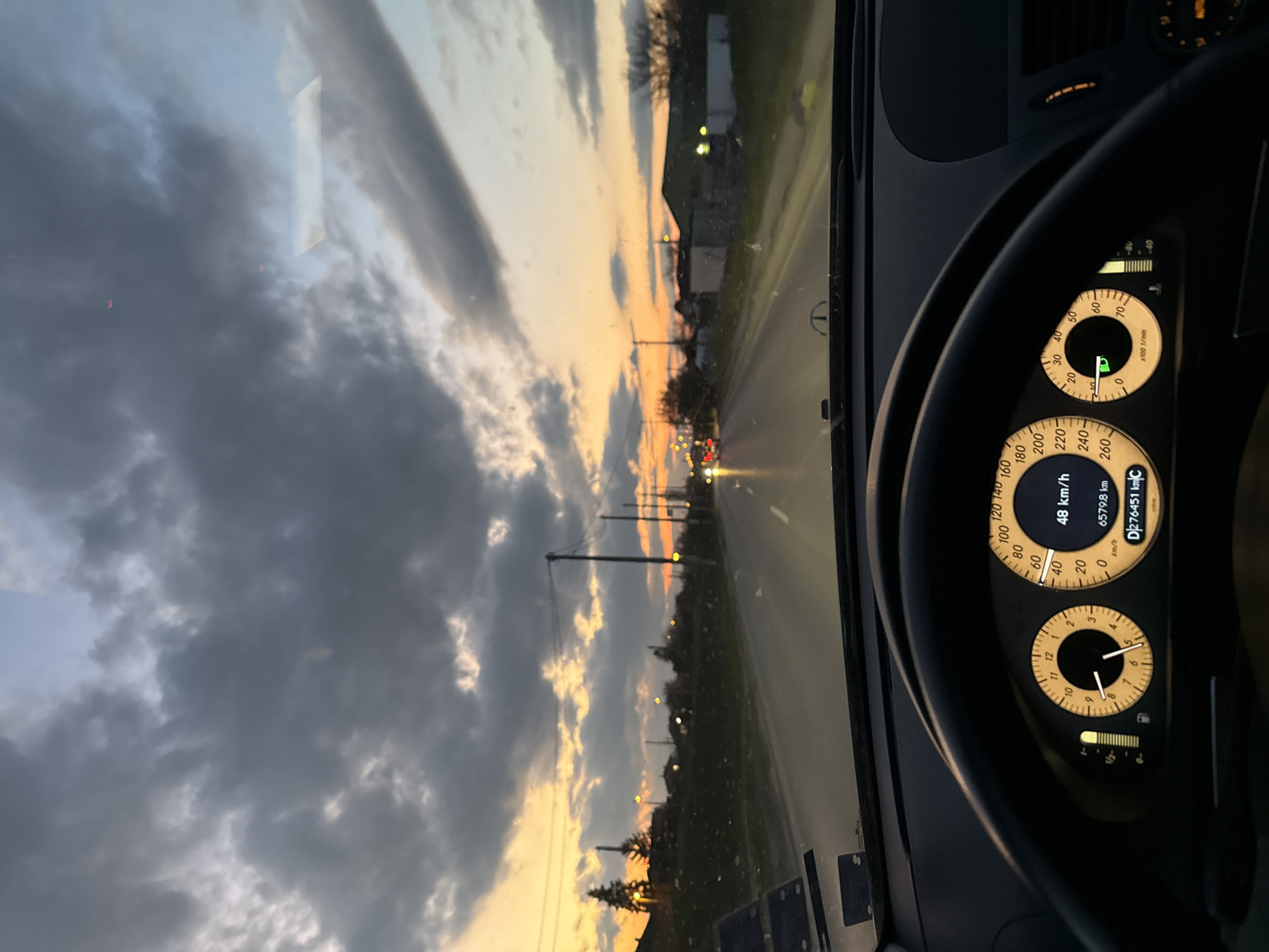 Driver captures dramatic sunset view on Sofia road
