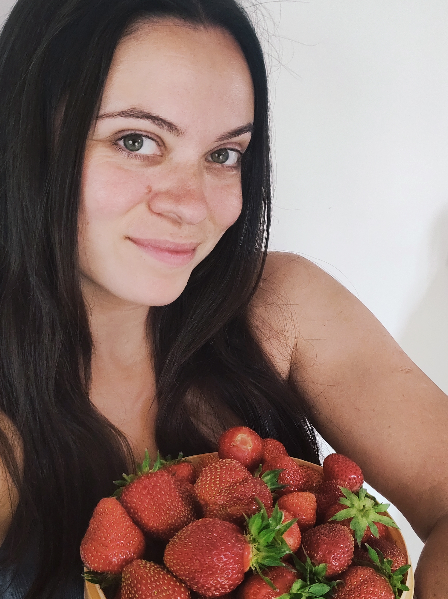 Casual portrait series centered around fresh strawberries