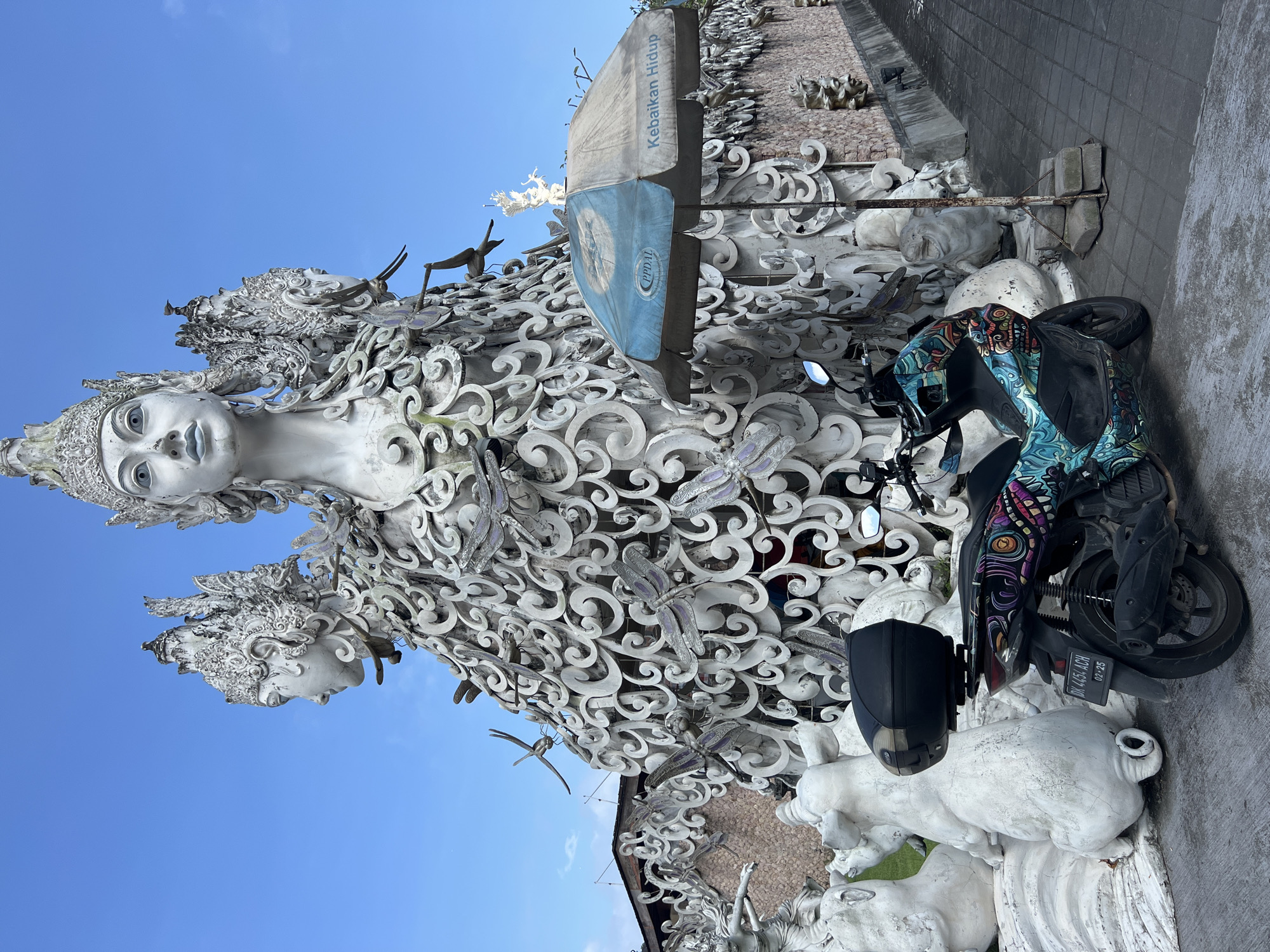 Public art installations documented across Denpasar Indonesia morning