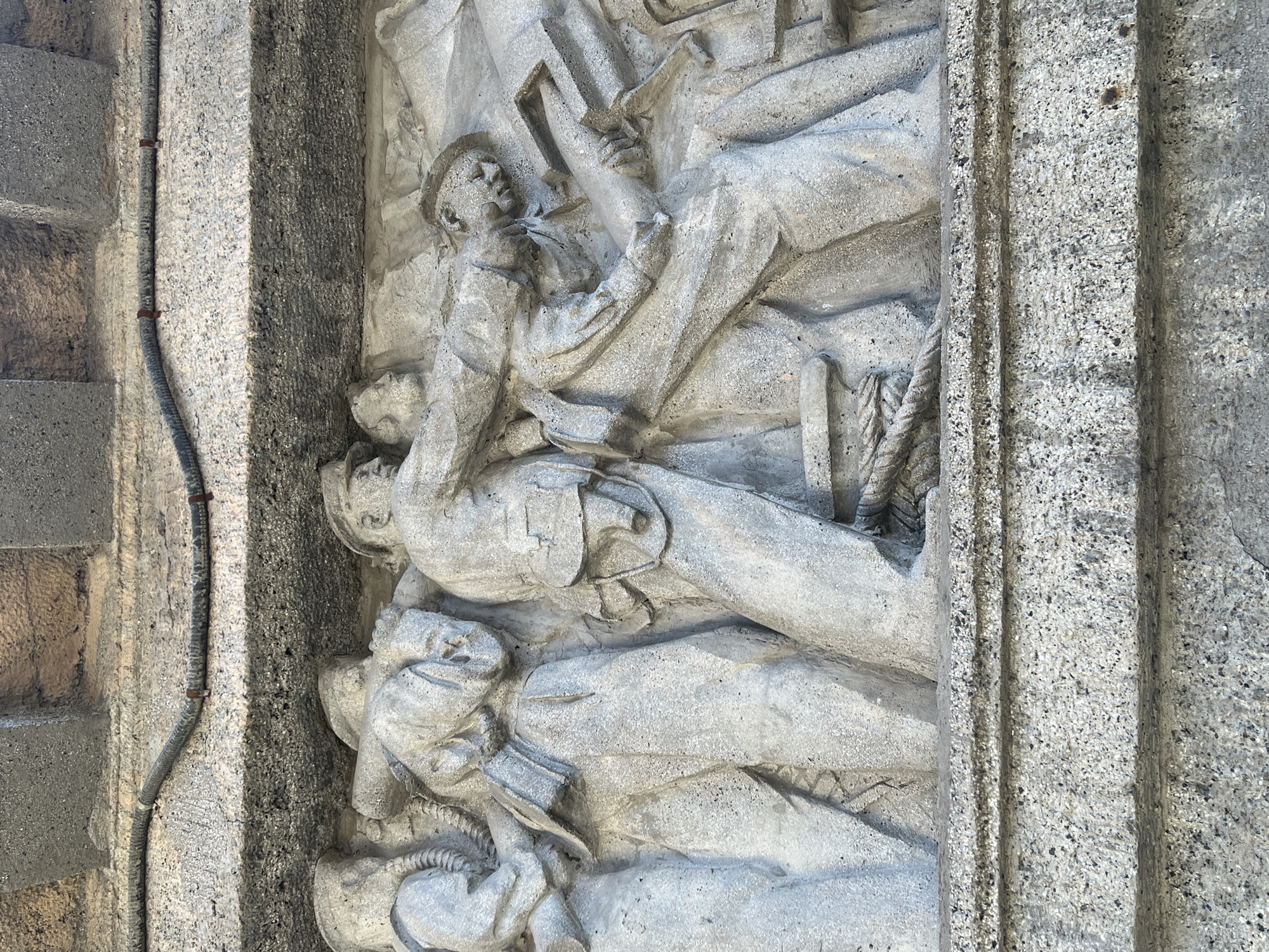 Naval uniform, stone sculptures documented in Saint Petersburg
