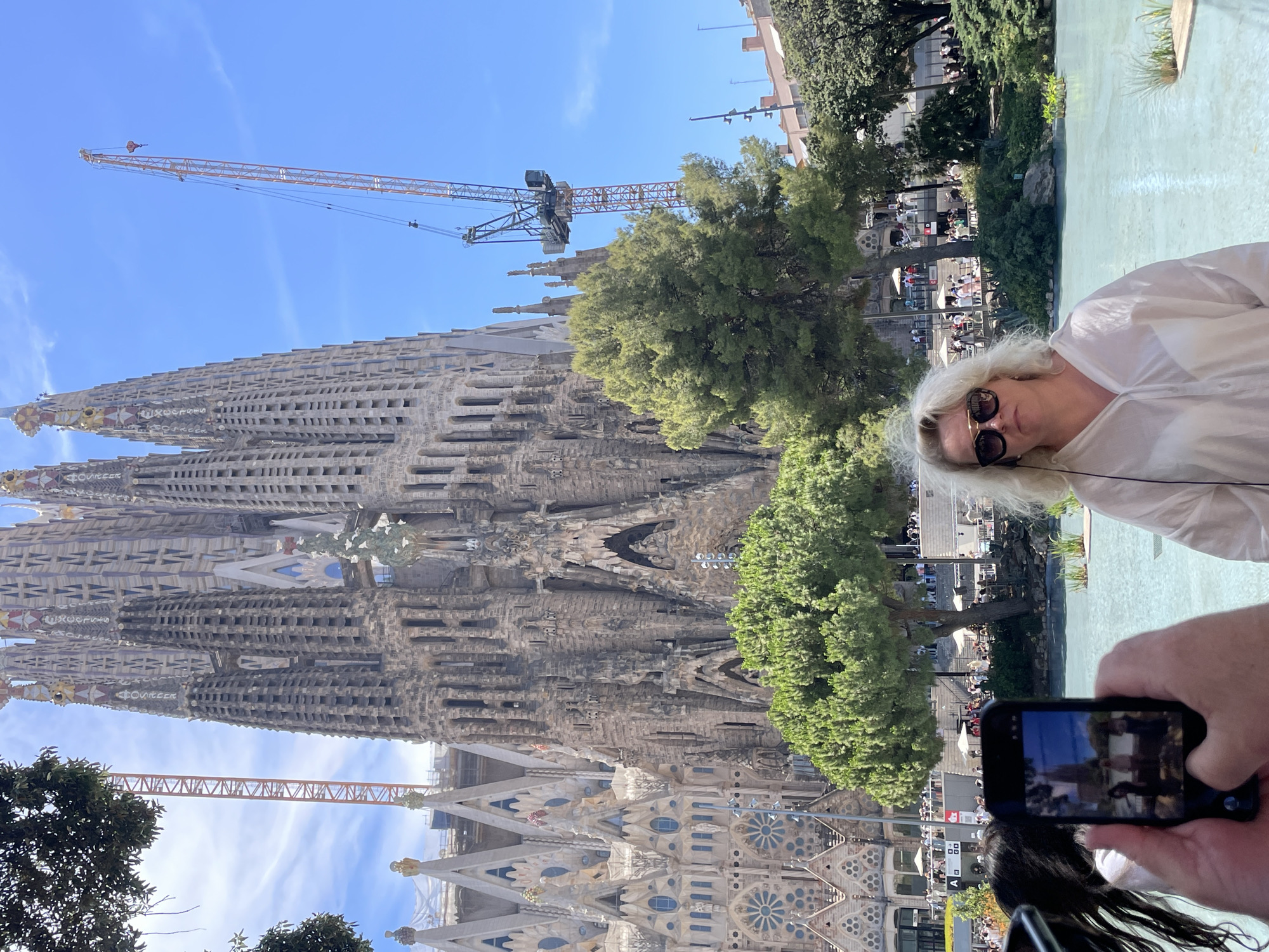 Midday crowd at Sagrada Família on a sunny Barcelona afternoon