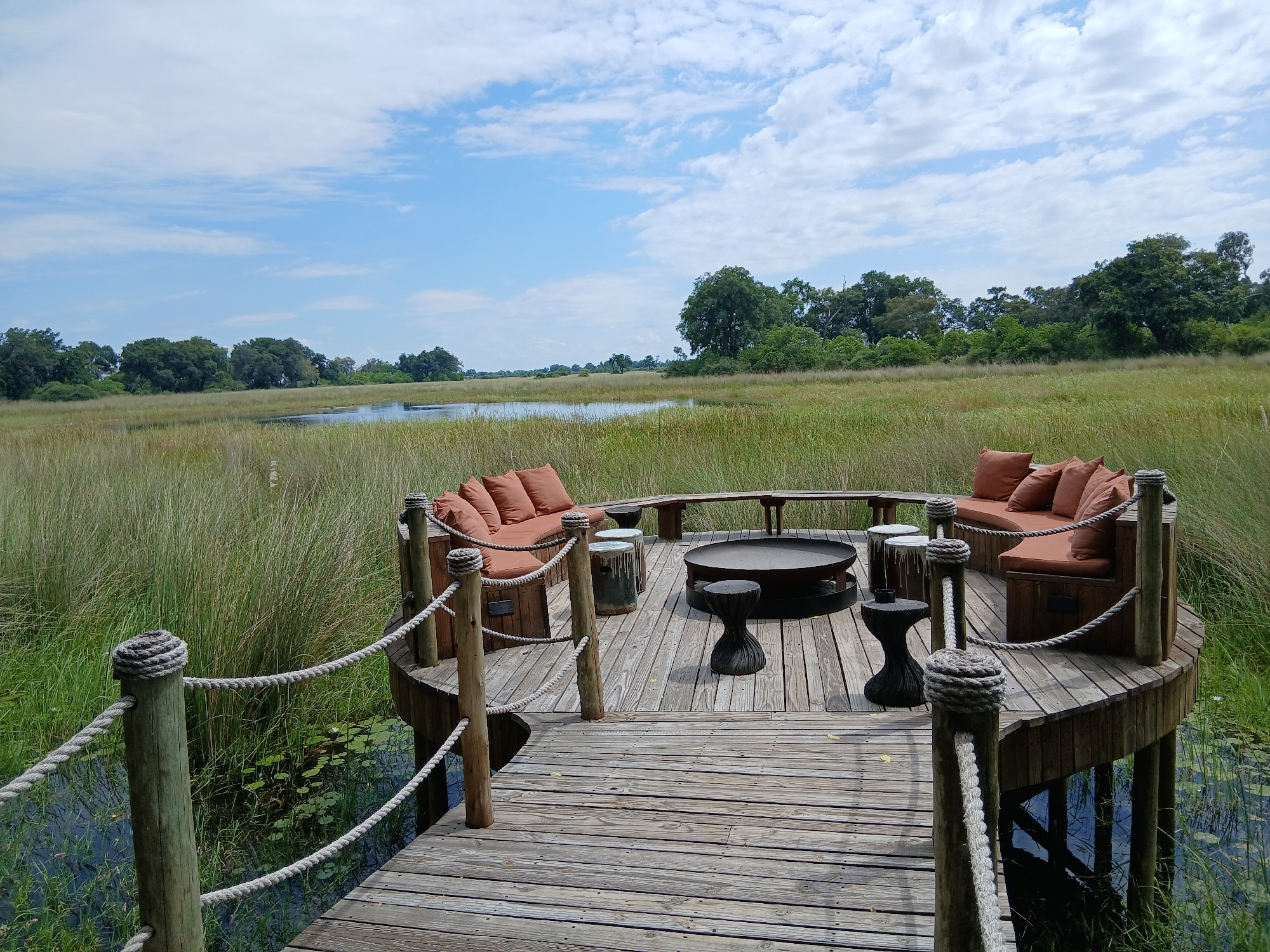 Lodge facilities documented in Botswana's Okavango Delta region
