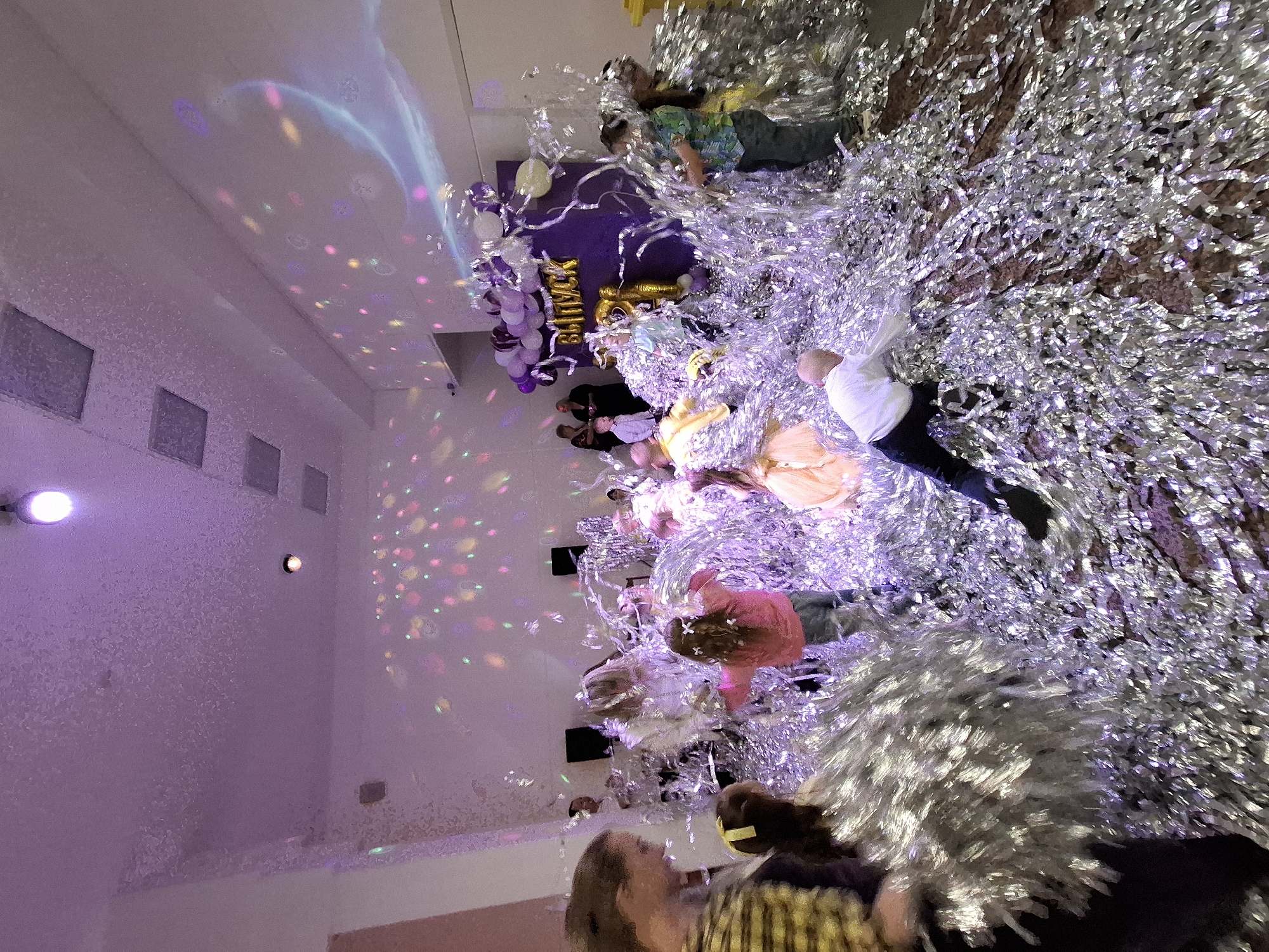 Children's celebration with confetti held in Markovskii, Russia