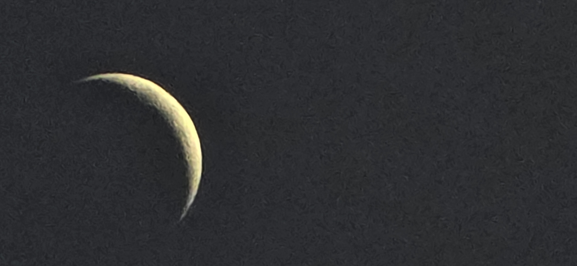 Crescent moon observed during twilight in Benasque, Spain