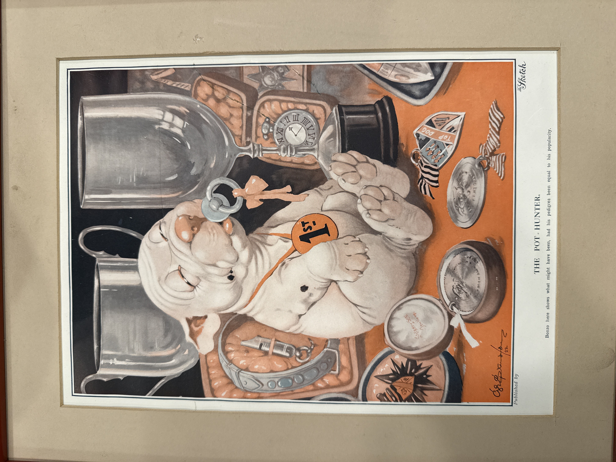 London witness documents vintage cartoon print and hare sculpture