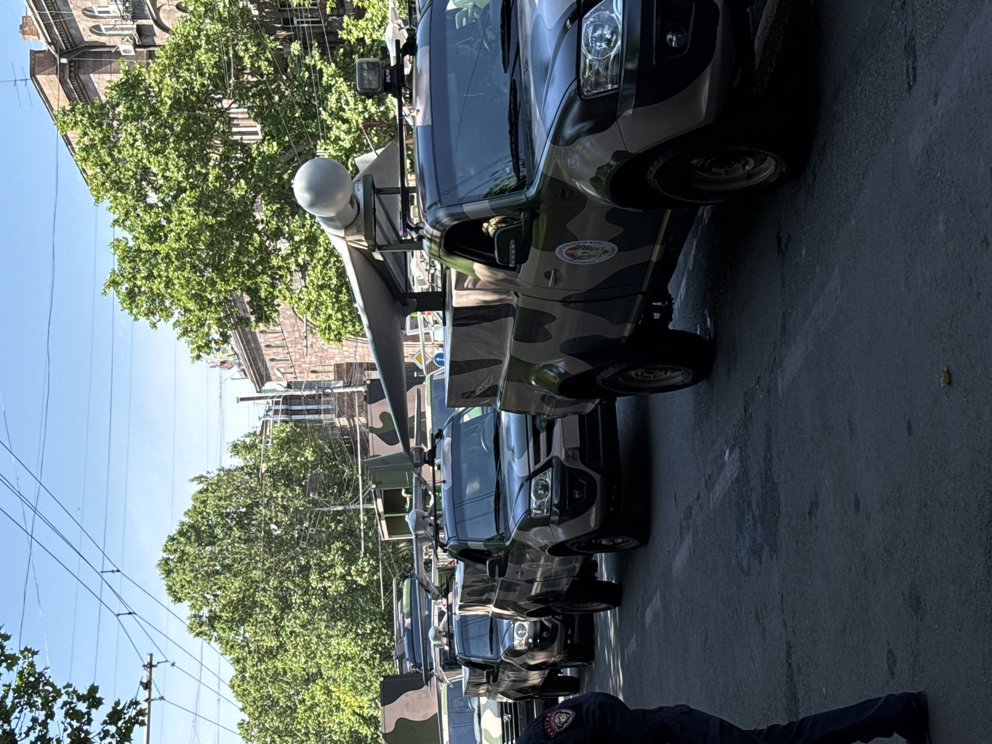 Military convoy with missile launchers observed in Yerevan