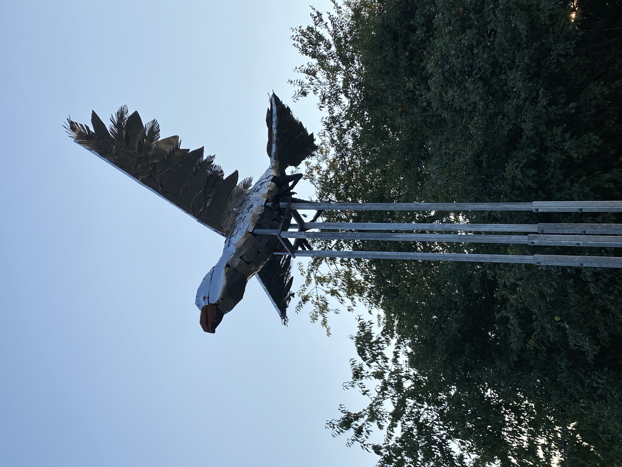 Two quirky outdoor sculptures spotted in Korb, Germany
