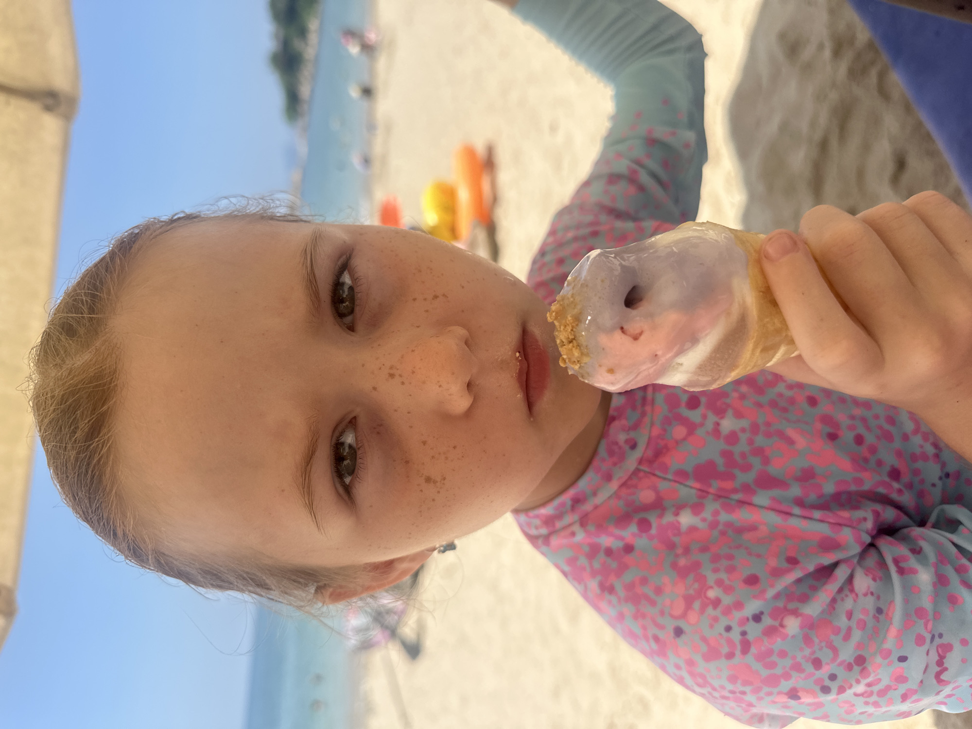 Busy morning on Nha Trang beach, ice cream and all