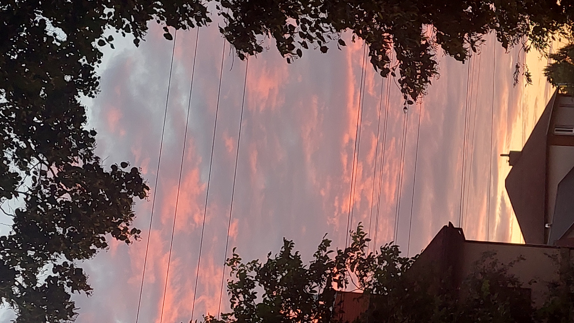 Sunset colors settle over a small Ukrainian village