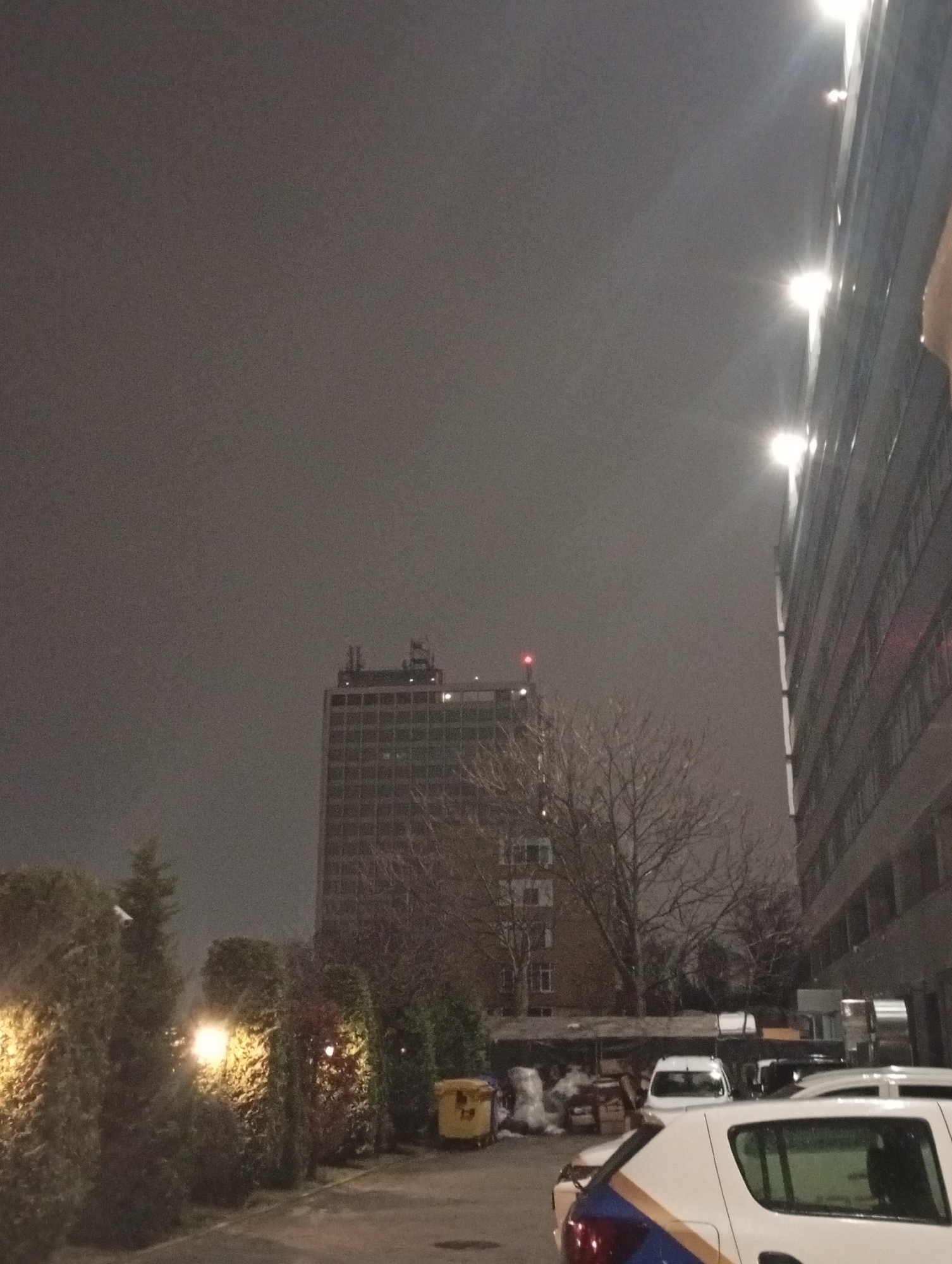 Nighttime scenes captured in Sofia residential area