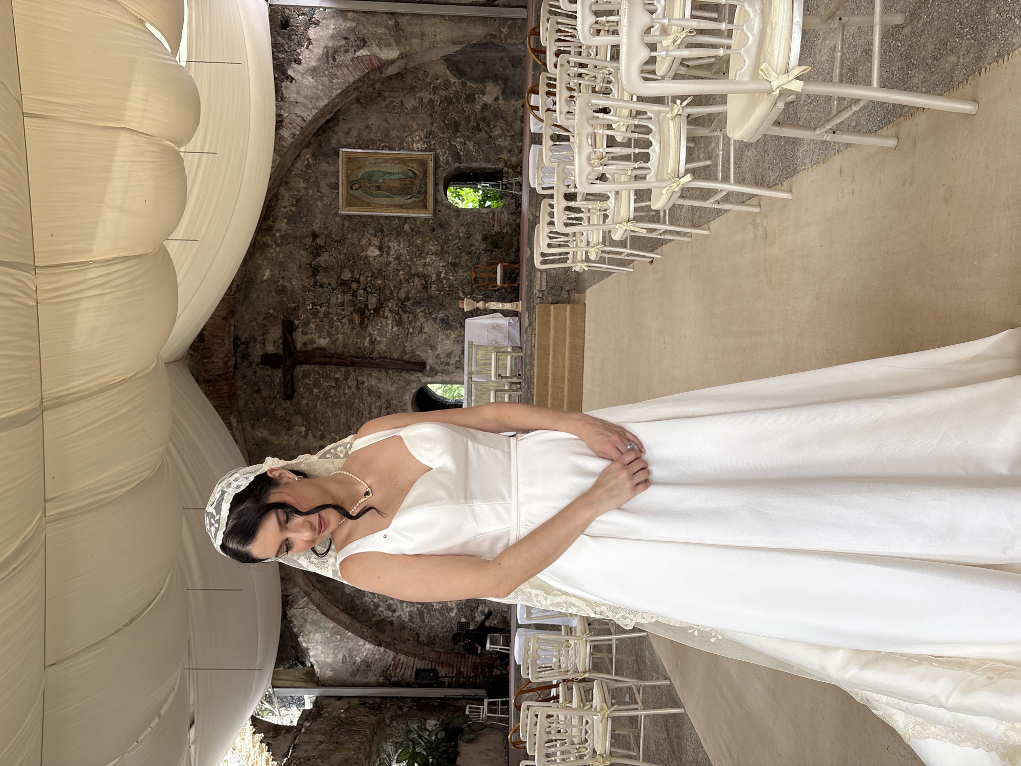 Wedding ceremony held at historic ruins in Progreso, Mexico