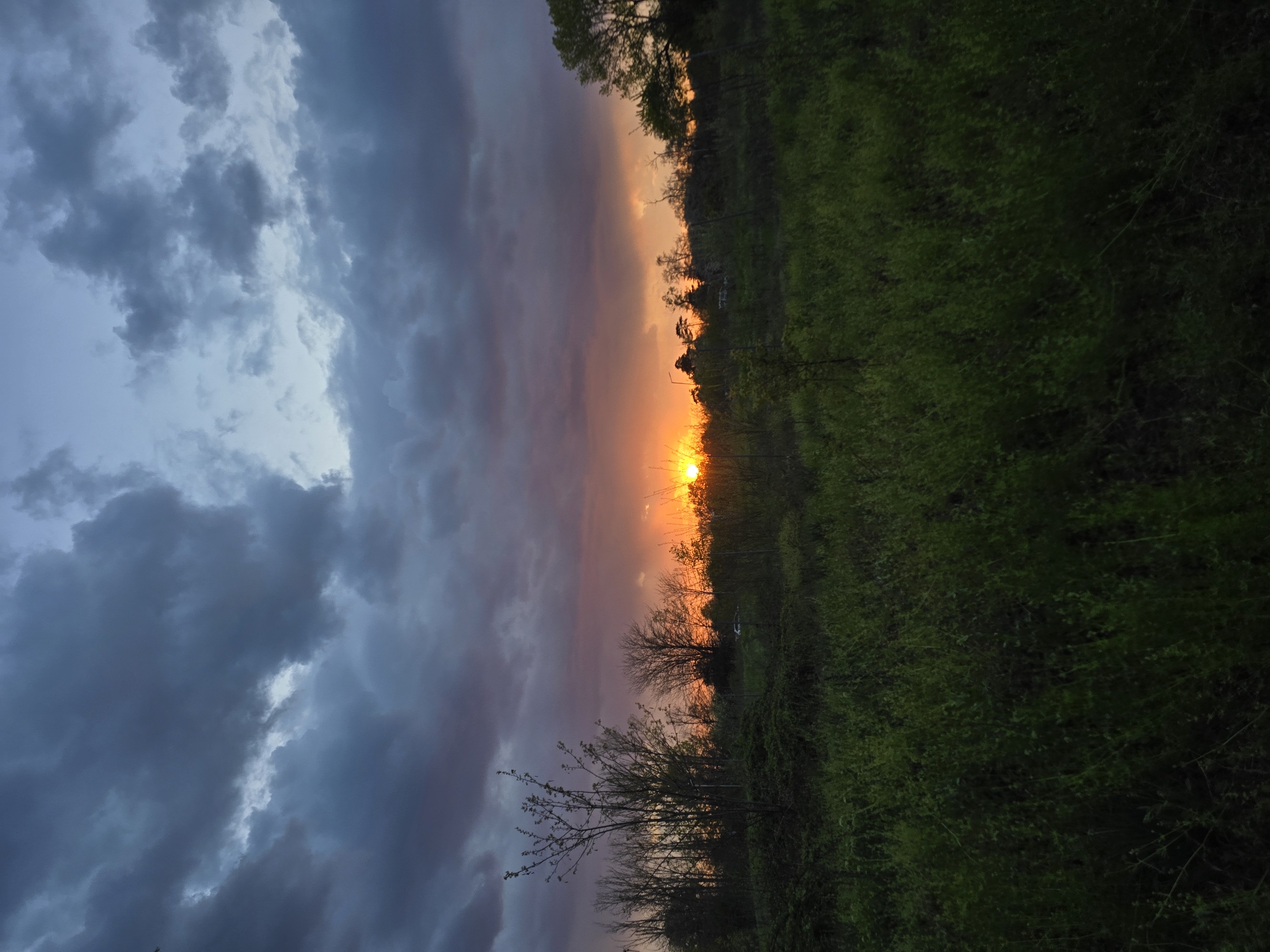 Sunset and Aircraft Activity Observed During April Evening