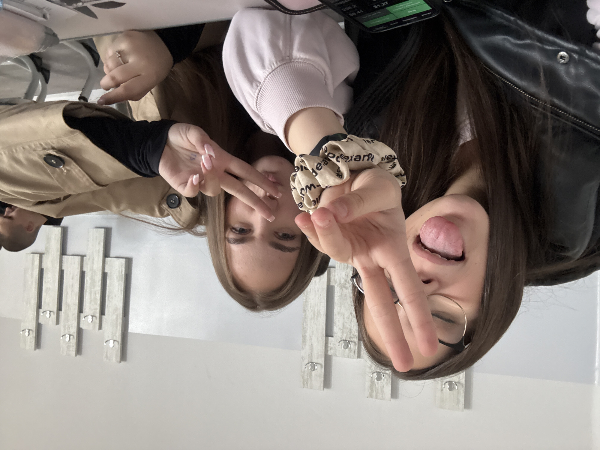Two women take upside-down selfie in Sofia