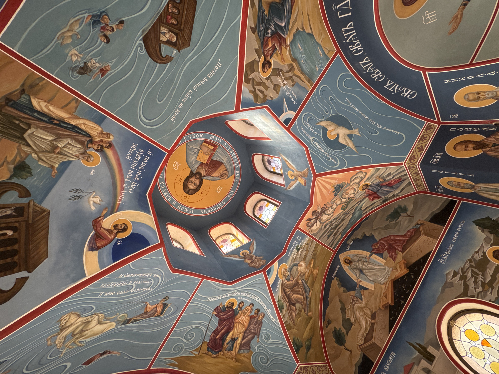 Tourist captures church architecture and coastal views in Tsarevo