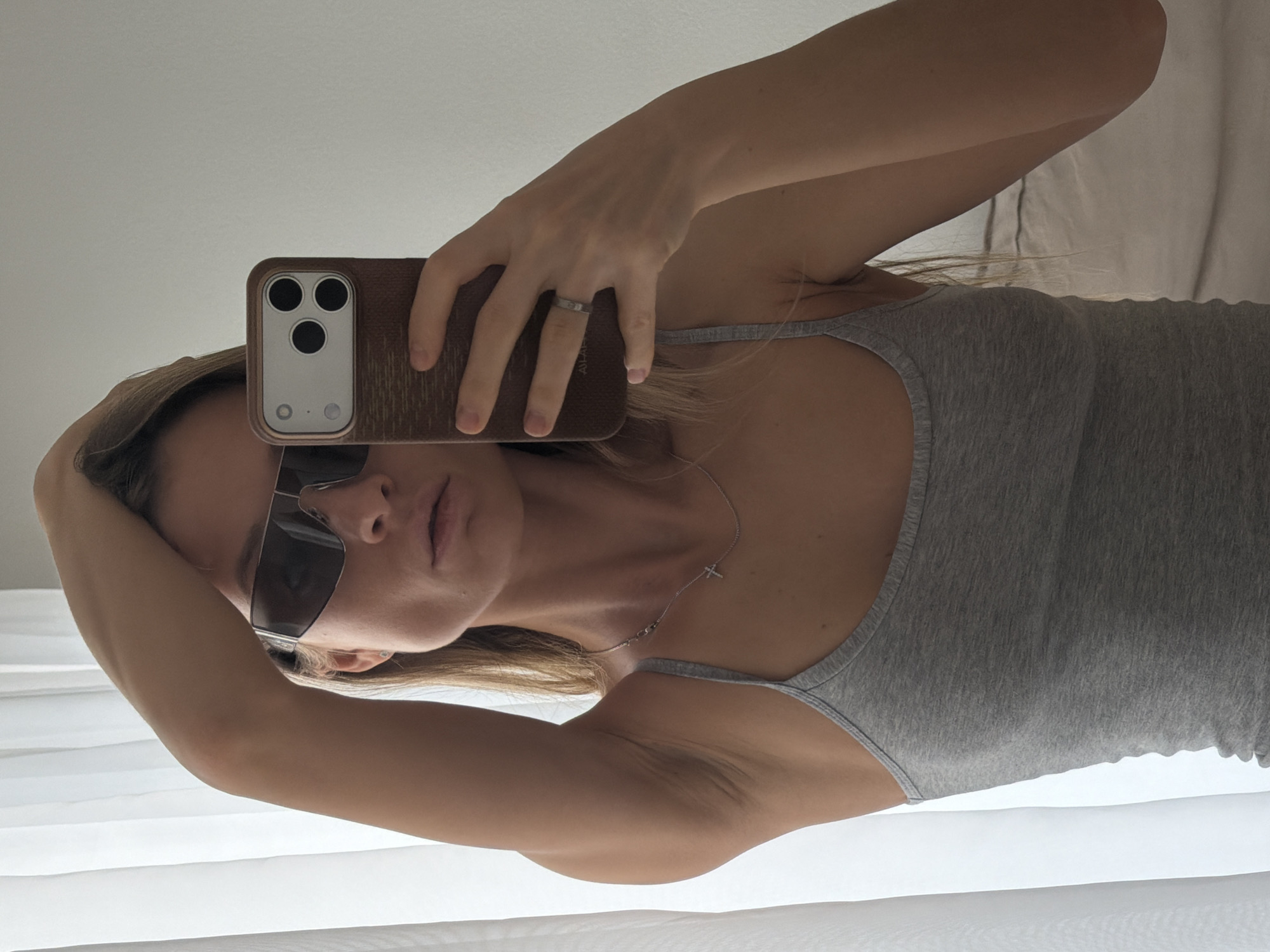 Person takes selfie in Khimki, Russia