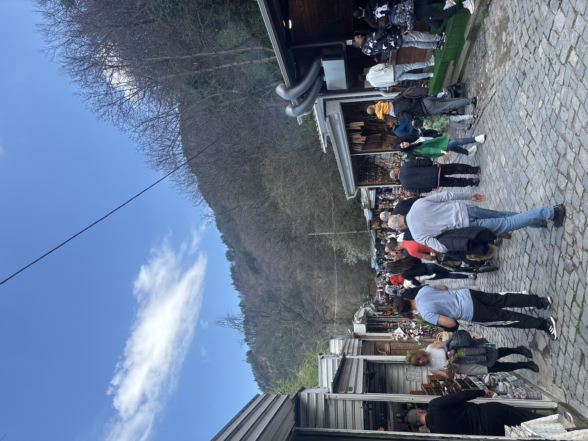 Spring tourists visit historic Bachkovo Monastery and local attractions