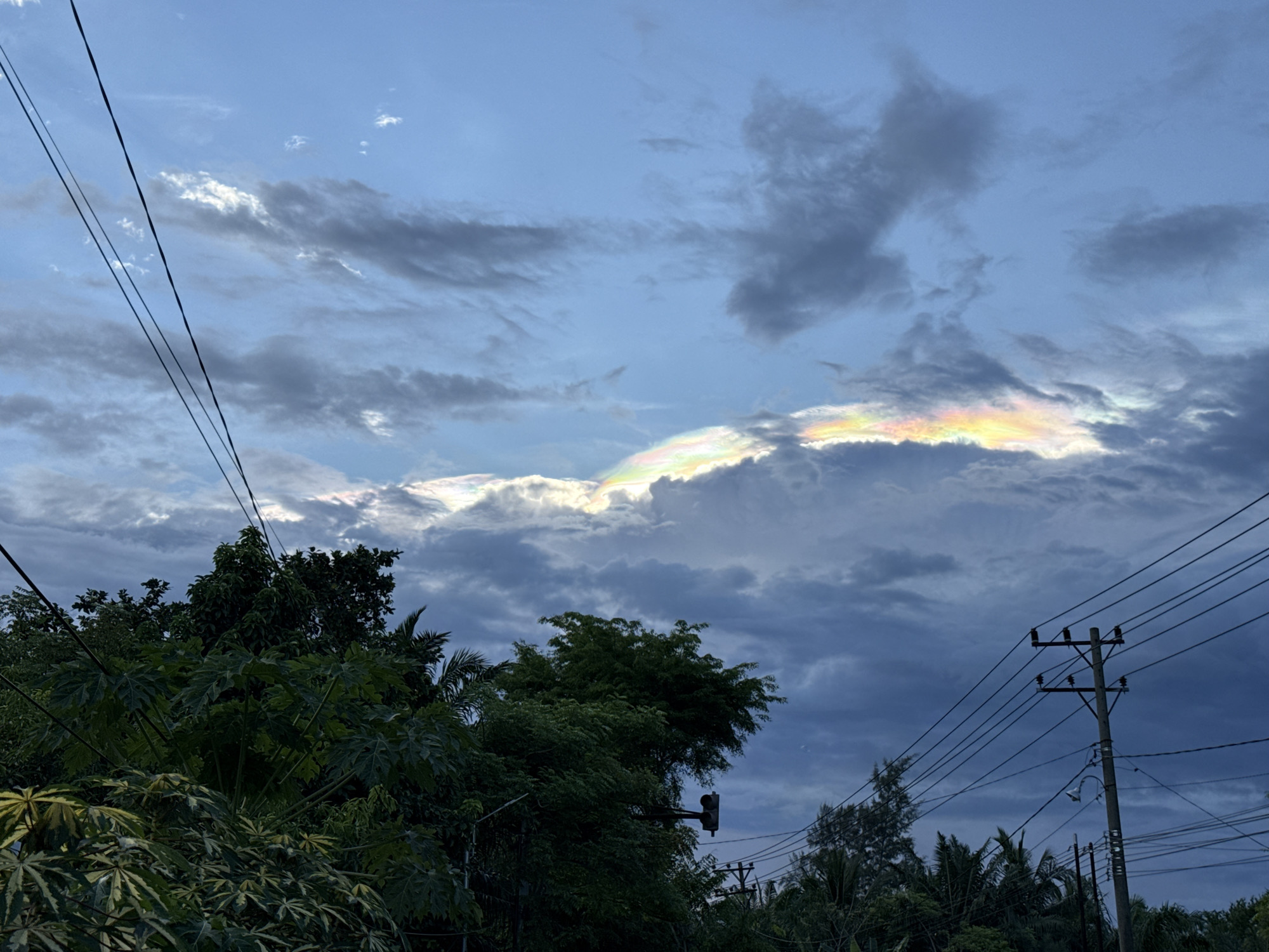 Iridescent clouds observed over Lhokseumawe, Indonesia