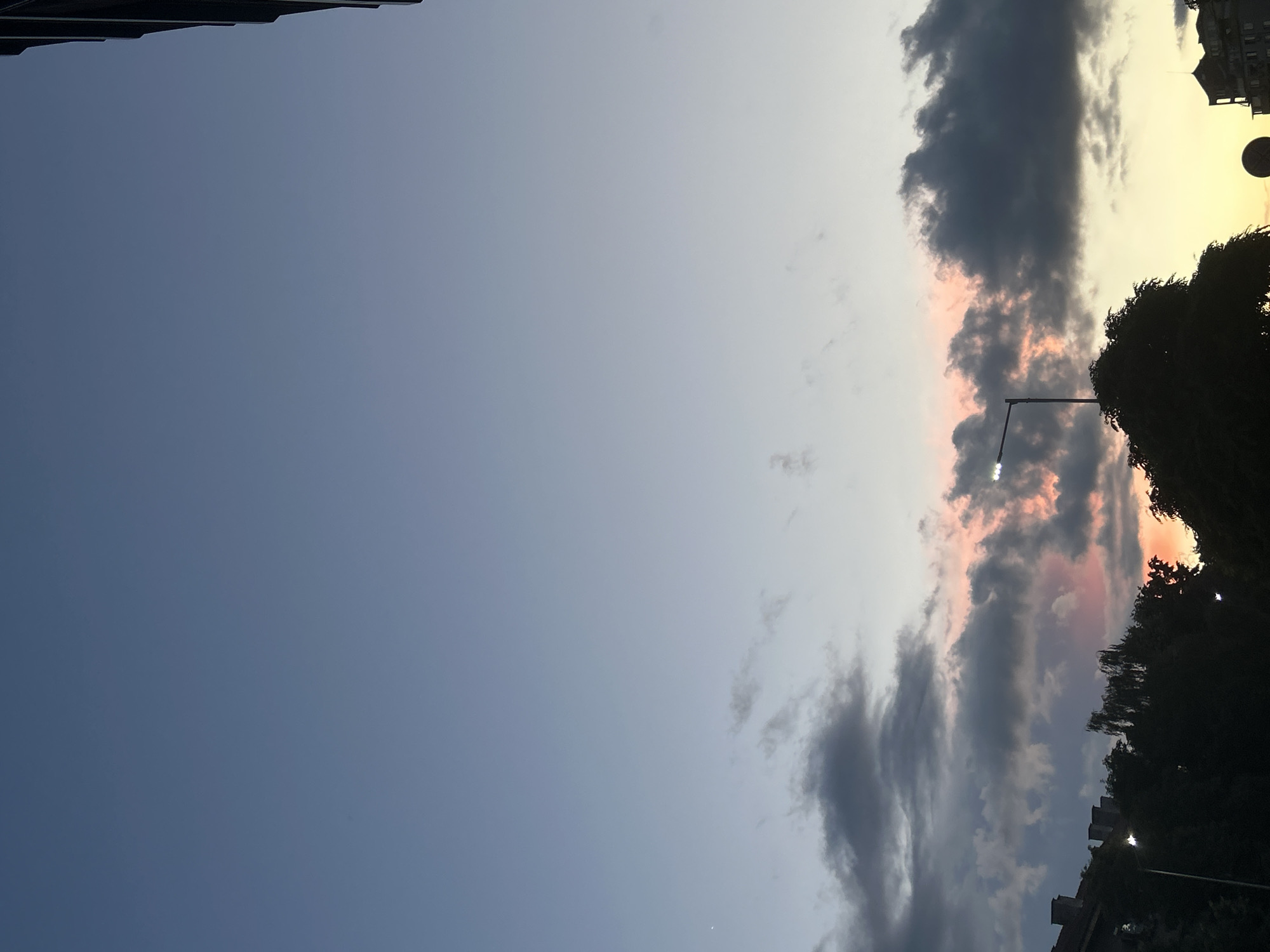 Dusk clouds roll across the Sofia sky